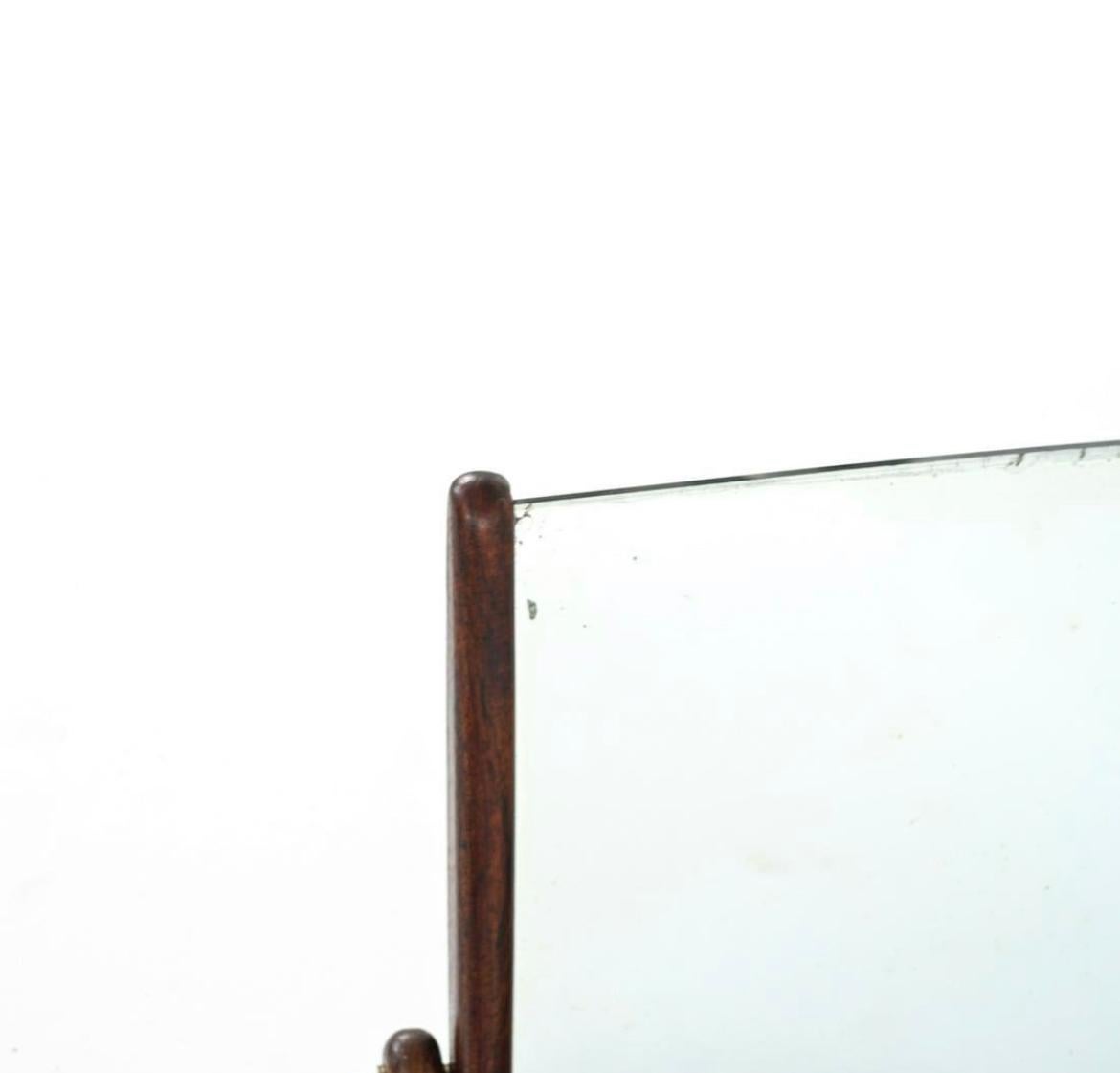 Woodwork Rare Danish Mid-Century Wall Mounted Rosewood Vanity with Tilting Mirror For Sale