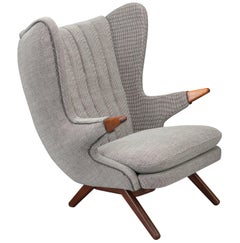 Rare fauteuil danois Modèle 91 Wingback de Svend Skipper pour Skipper Møbler:: 1950