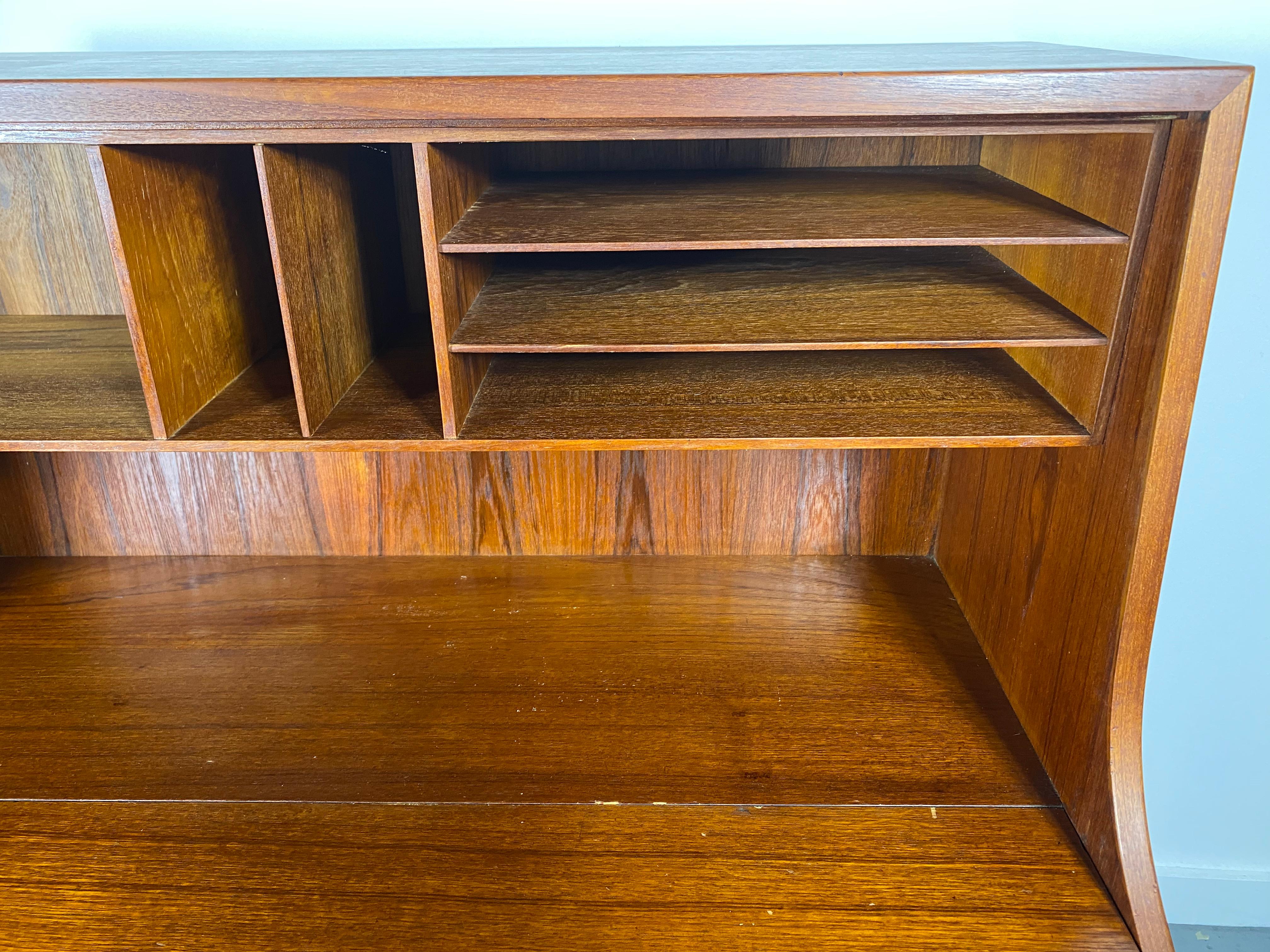 Mid-20th Century Rare Danish Modern Borge Mogensen Tall Secretary Secretaire Desk Cabinet For Sale