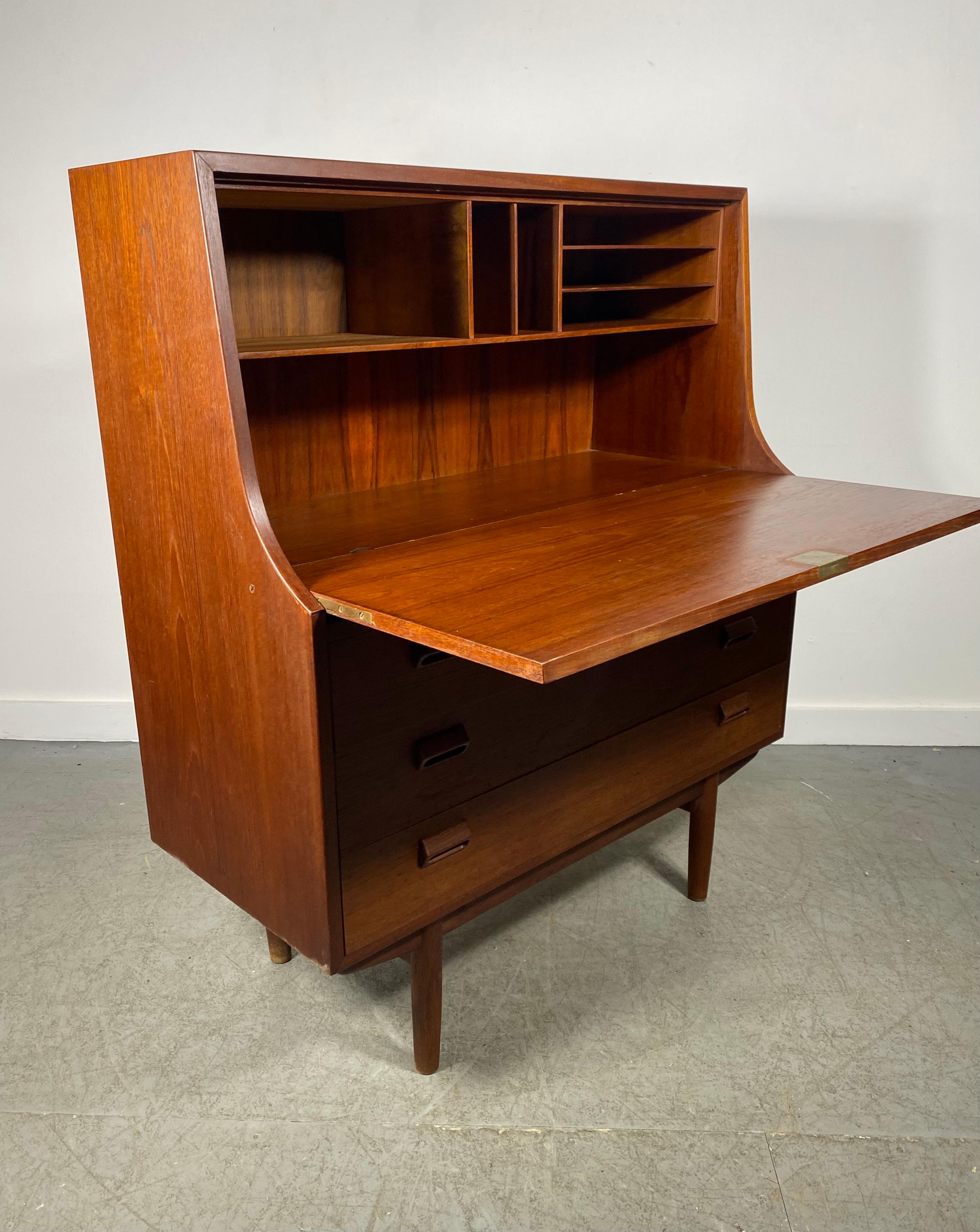 Rare Danish Modern Borge Mogensen Tall Secretary Secretaire Desk Cabinet For Sale 1