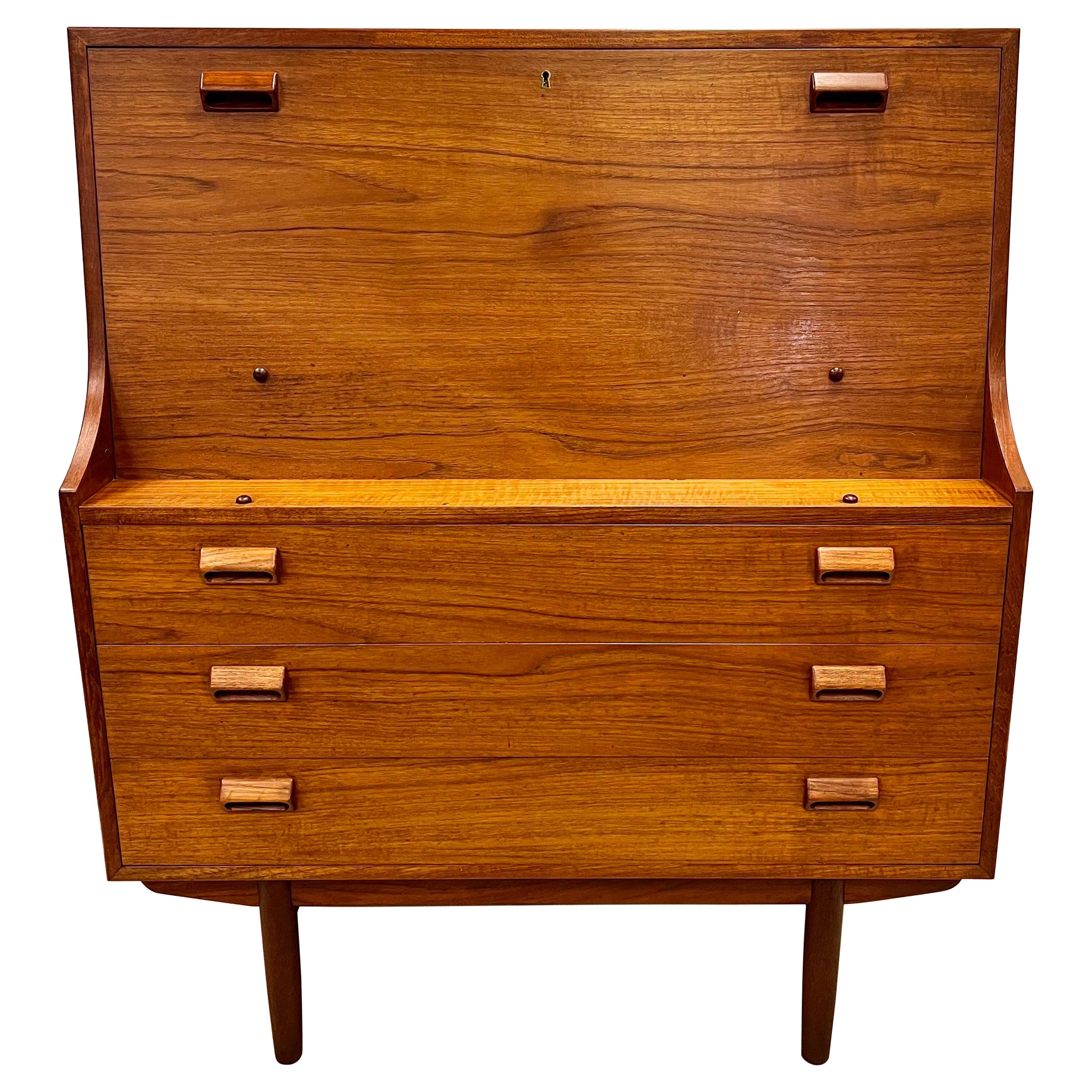 Rare Danish Modern Borge Mogensen Tall Secretary Secretaire Desk Cabinet