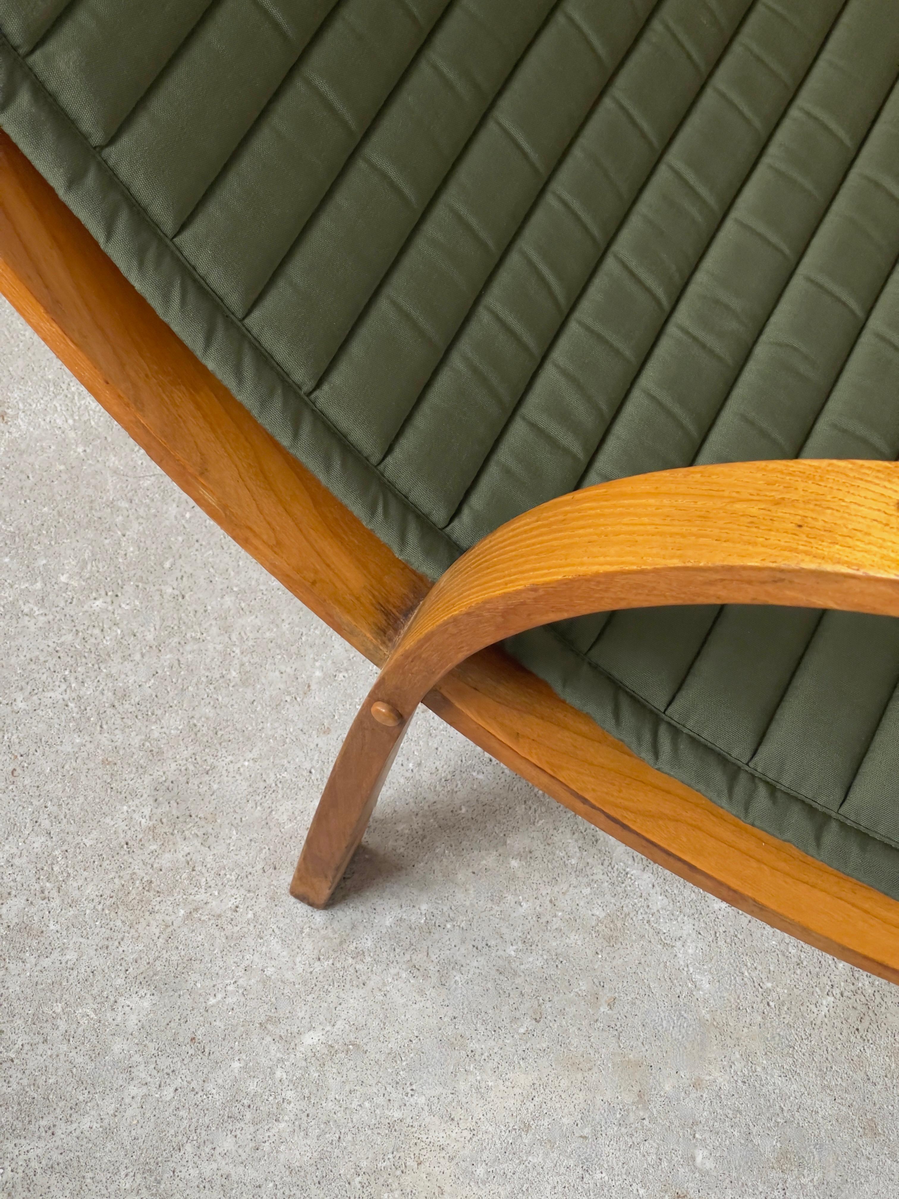 Mid-20th Century Rare 1940s Danish Modern Lounge Chair in Elm by Søren Hansen for Fritz Hansen  For Sale