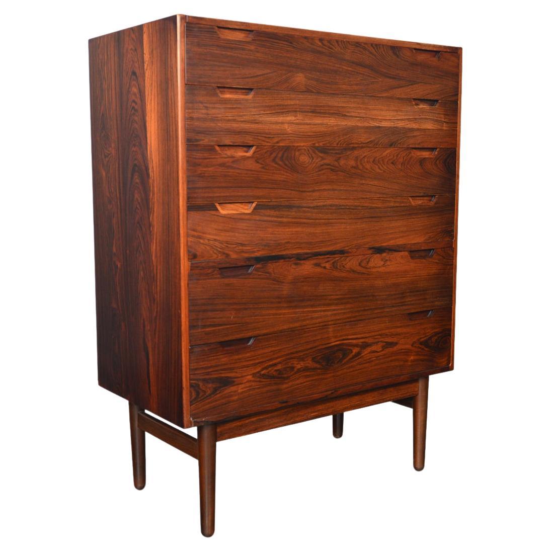 Rare Danish Modern Rosewood Highboy Dresser by Svend Langkilde For Sale