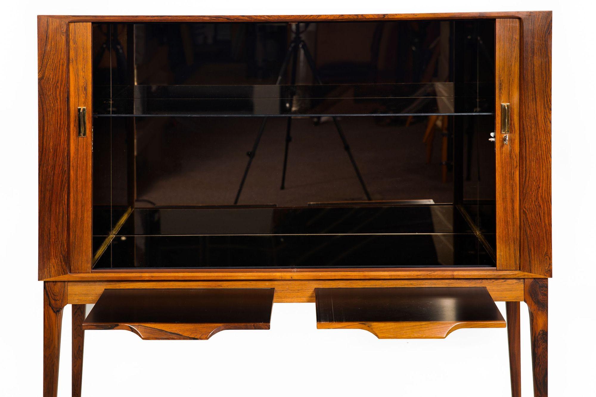 Rare Danish Modern Rosewood Tamour-Door Dry-Bar Cabinet by Kurt Ostervig For Sale 13