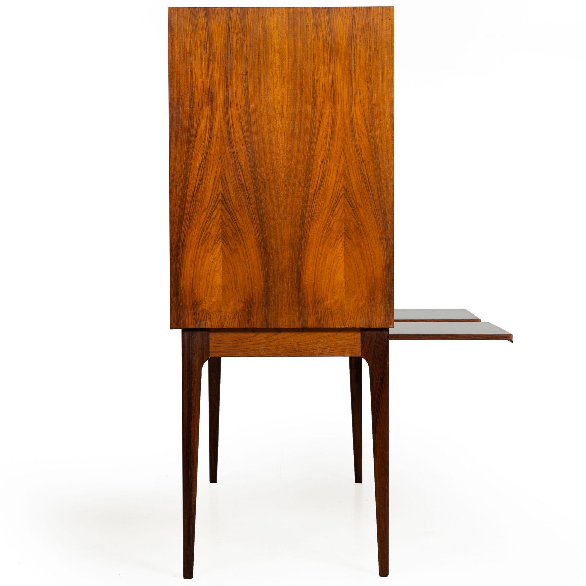 Mid-Century Modern Rare Danish Modern Rosewood Tamour-Door Dry-Bar Cabinet by Kurt Ostervig For Sale