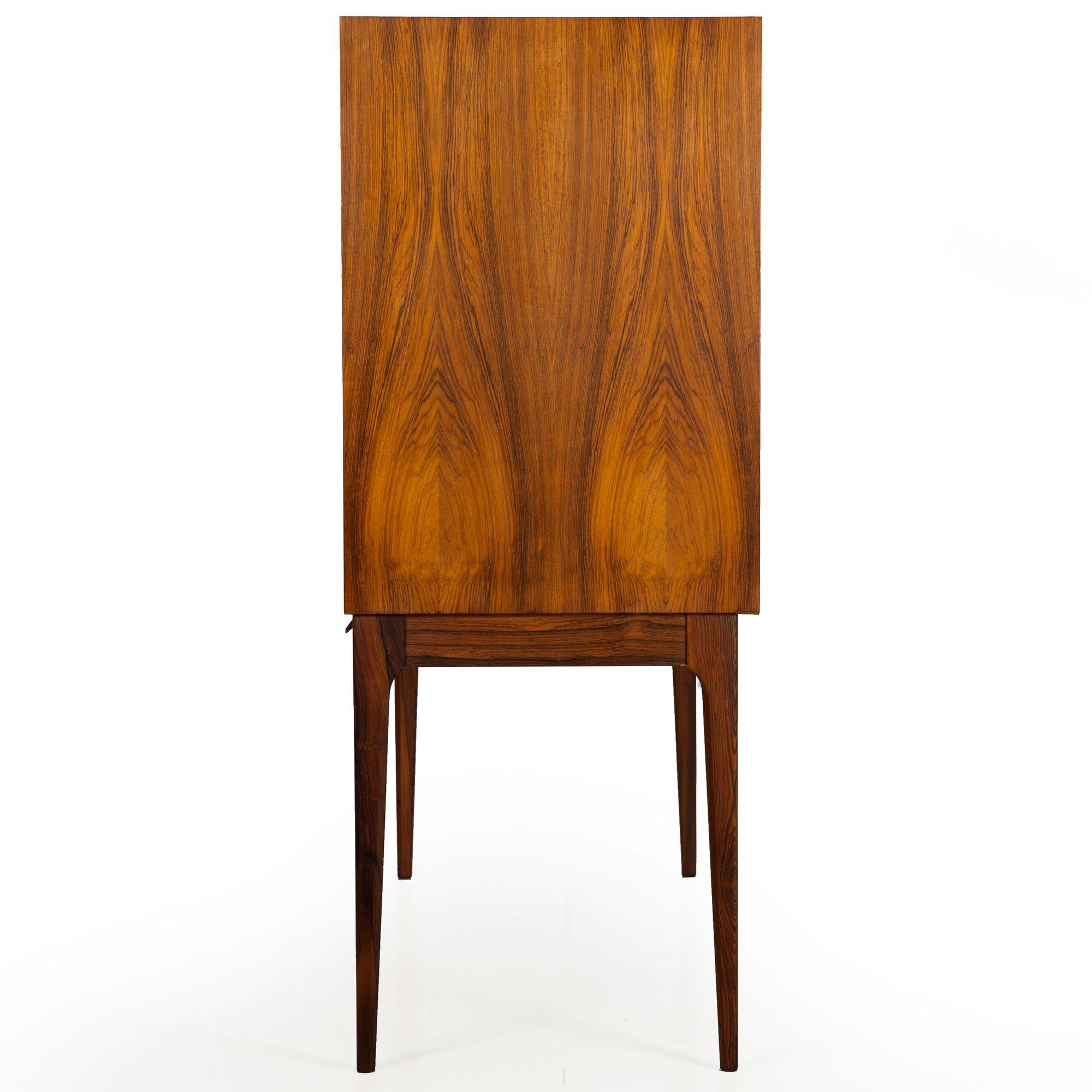 20th Century Rare Danish Modern Rosewood Tamour-Door Dry-Bar Cabinet by Kurt Ostervig For Sale