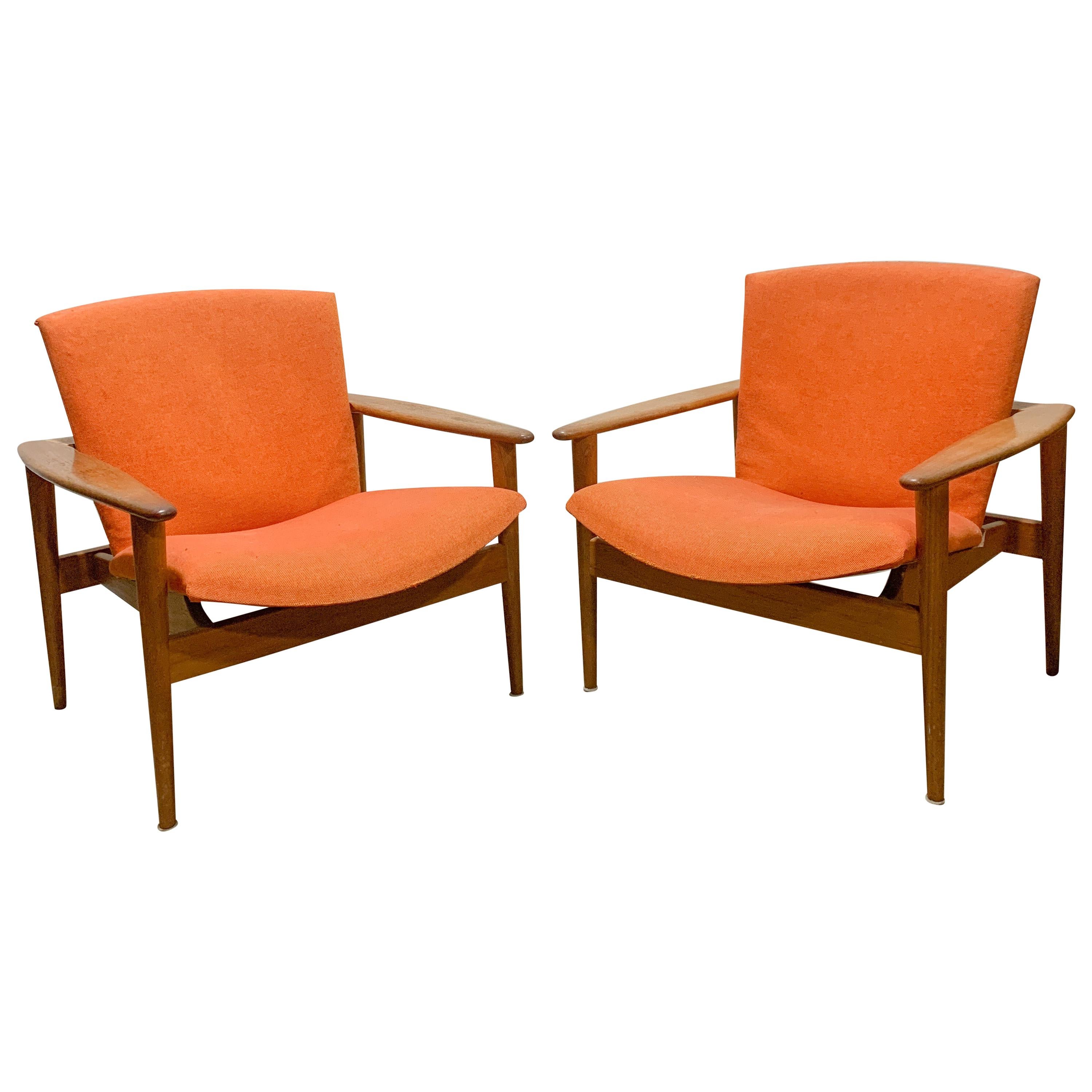 Danish Modern Teak Lounge Chairs (Pair)