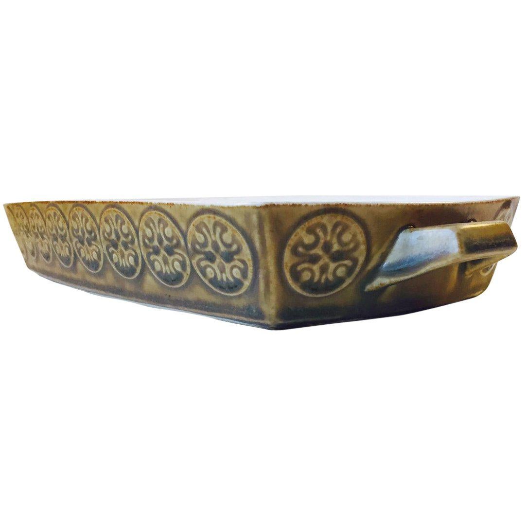 Seltene dänische ovenbeschichtete Keramikschale von Jens Harald Quistgaard, Kronjyden, 1950er Jahre