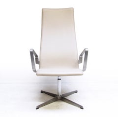 Seltener dänischer Oxford Lounge Chair in Leder von Arne Jacobsen für Fritz Hansen