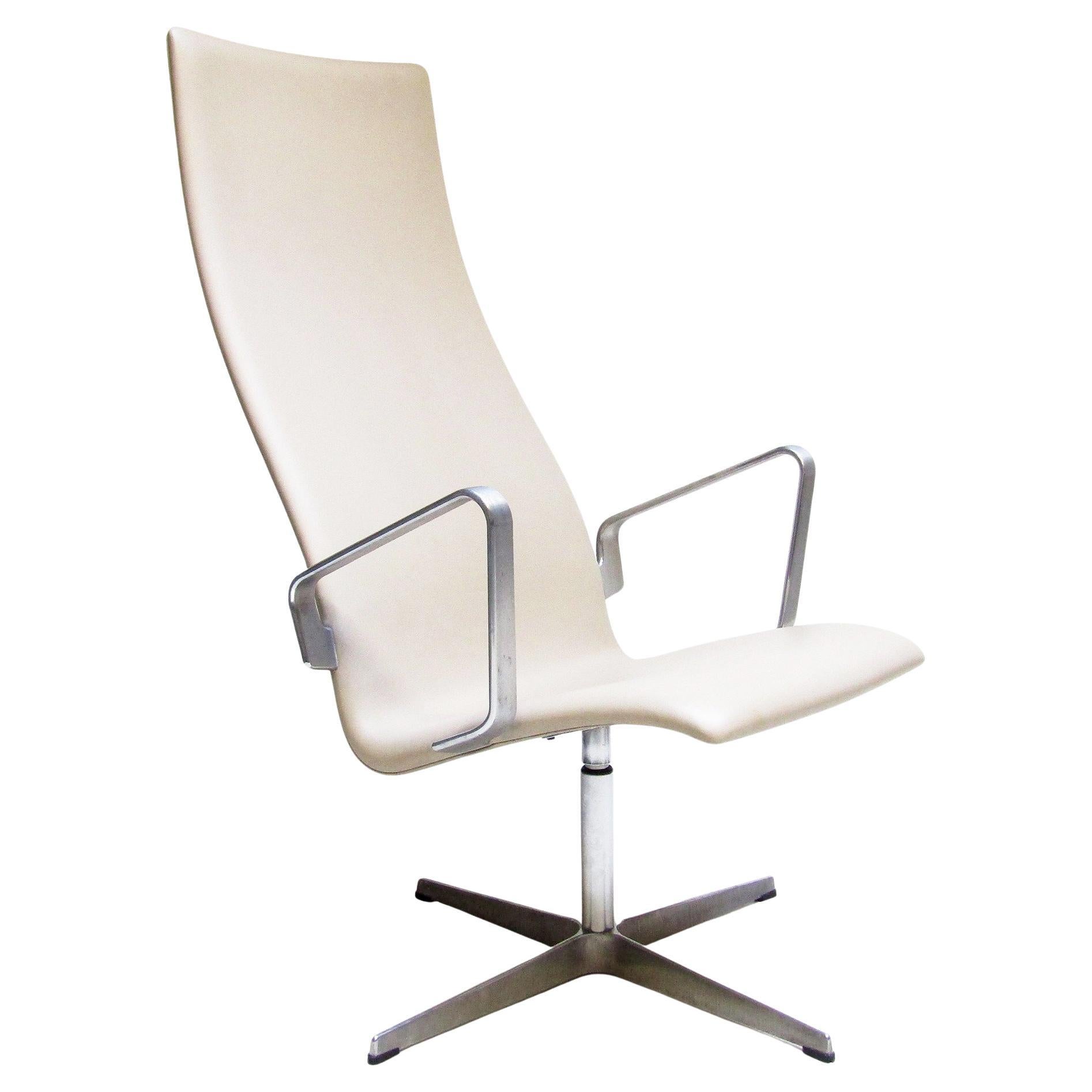 Rare chaise longue danoise Oxford en cuir par Arne Jacobsen pour Fritz Hansen