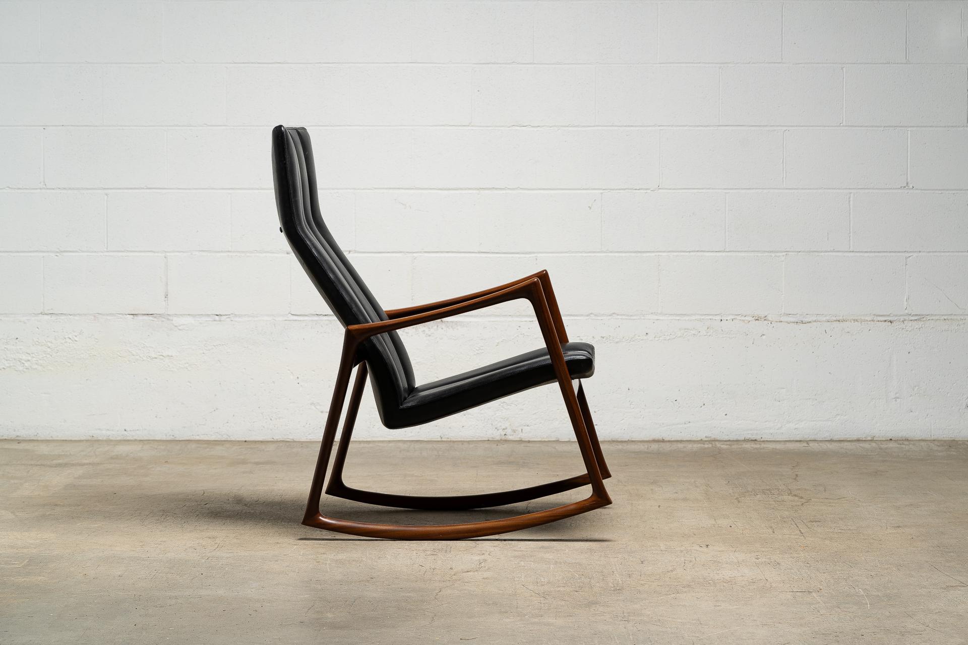 Rare Danish Rocking Chair by Helge Vestergaard-Jensen for Søren Horn For Sale 4