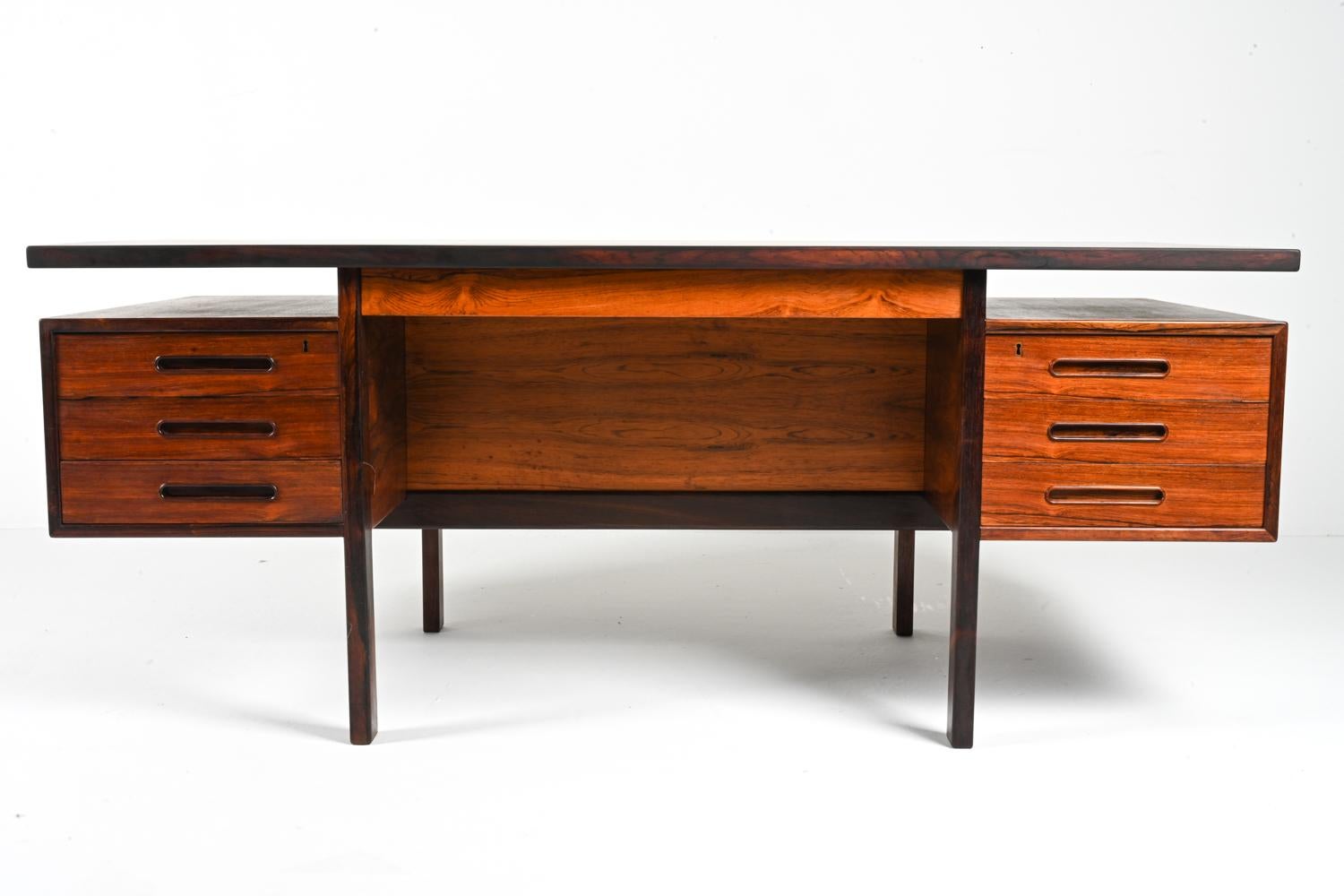 Mid-20th Century Rare Danish Rosewood Desk Attributed to Jorgen & Nanna Ditzel for Kolds Savvaerk For Sale