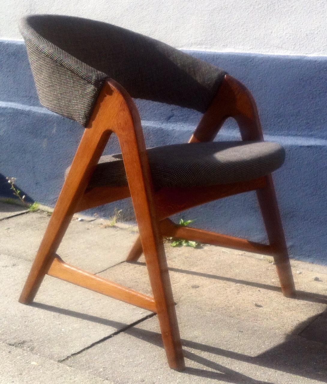 Mid-Century Modern Rare Danish Saw-Bench Easy Chair in Oak by Arne Wahl Iversen for Sorø, 1957 For Sale