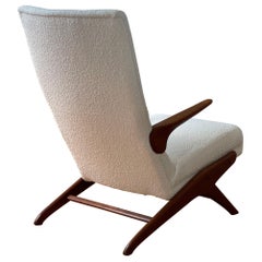 Seltener dänischer Schillers Møbler Teak Lounge Stuhl  mit Ottomane aus den 60er Jahren