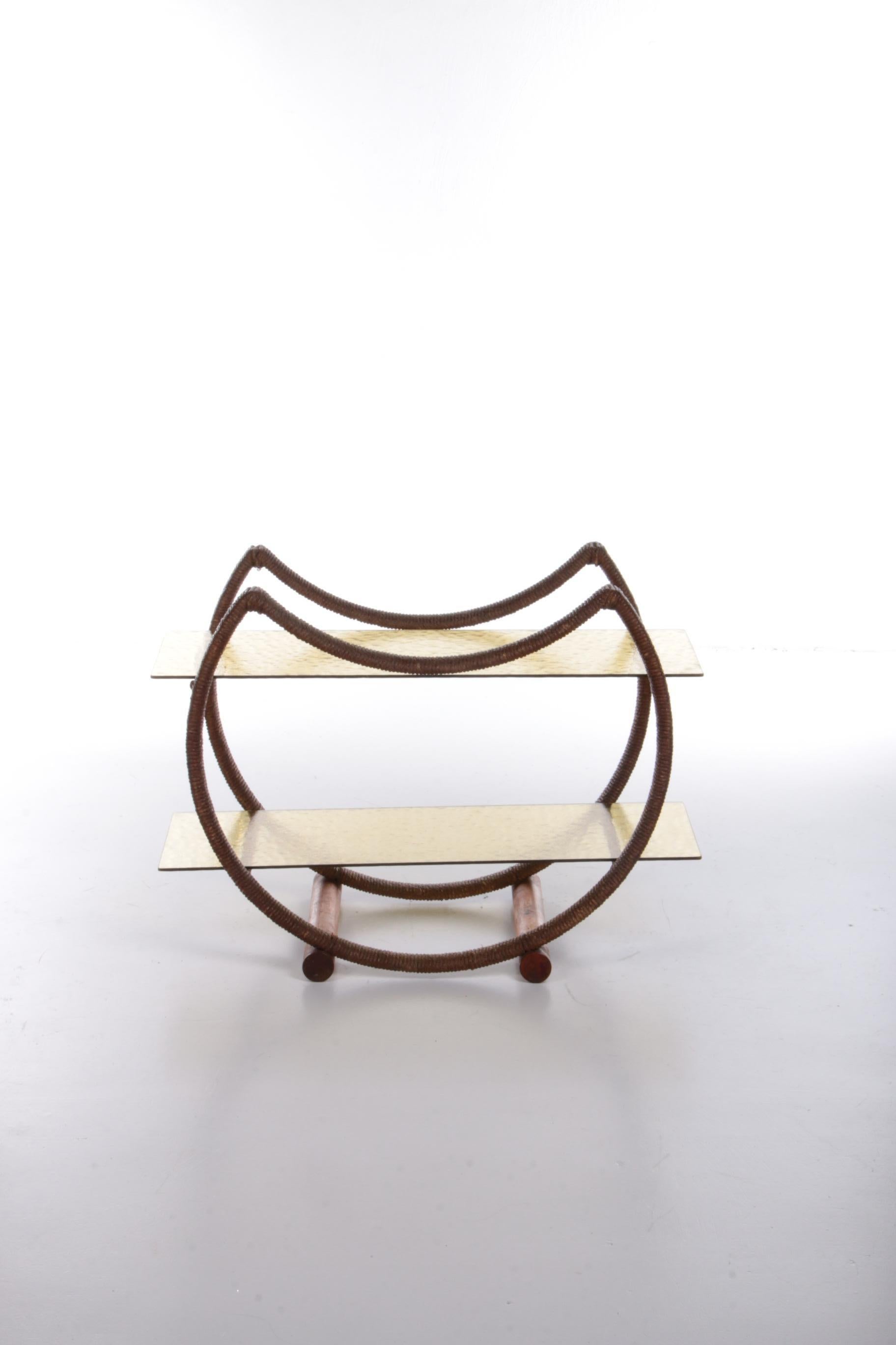 Mid-20th Century Rare Danish Side Table with Original Glass, 1960s For Sale