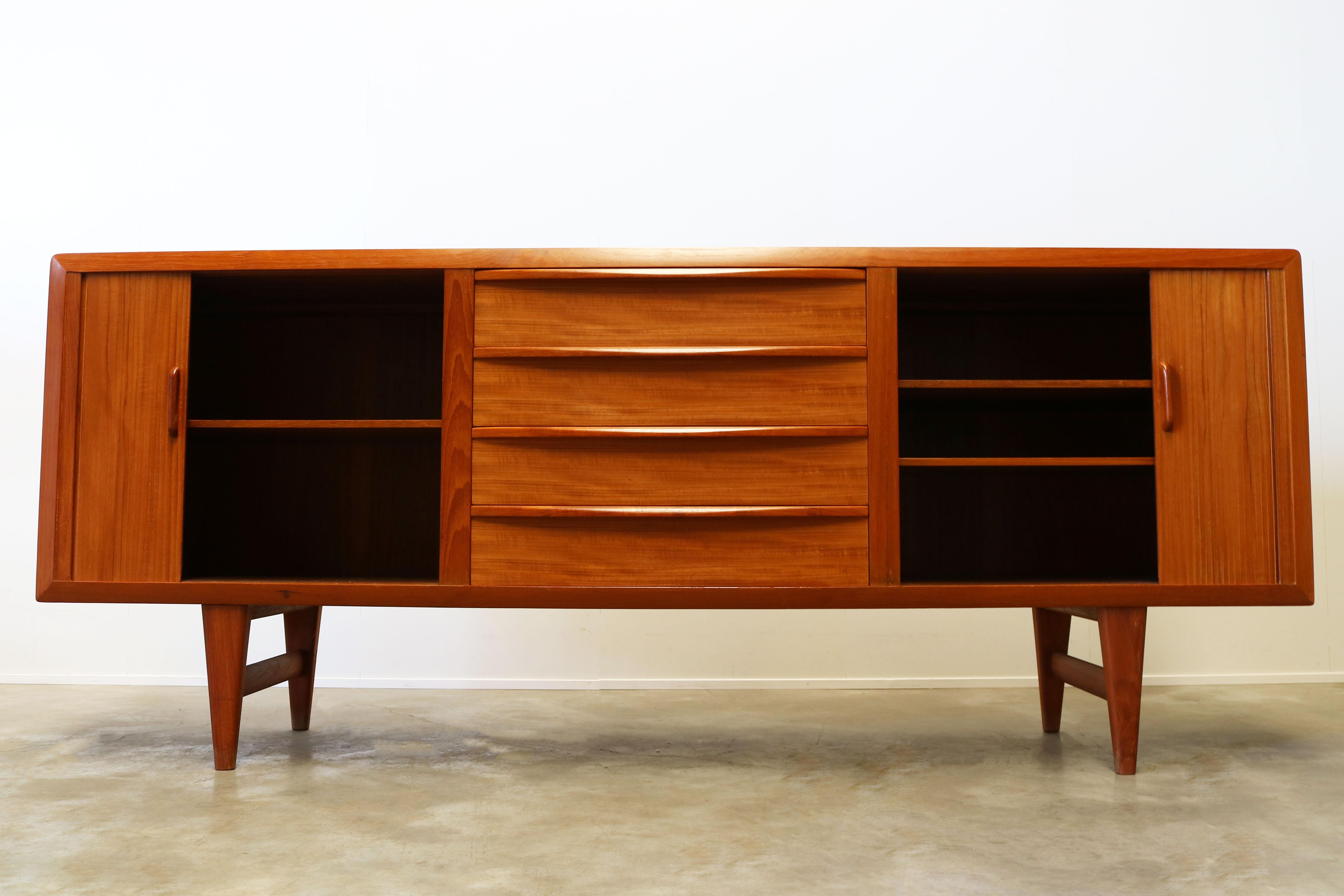 Mid-Century Modern Rare Danish Sideboard / Credenza by Ib Kofod Larsen for Faarup Teak 1950s Brown