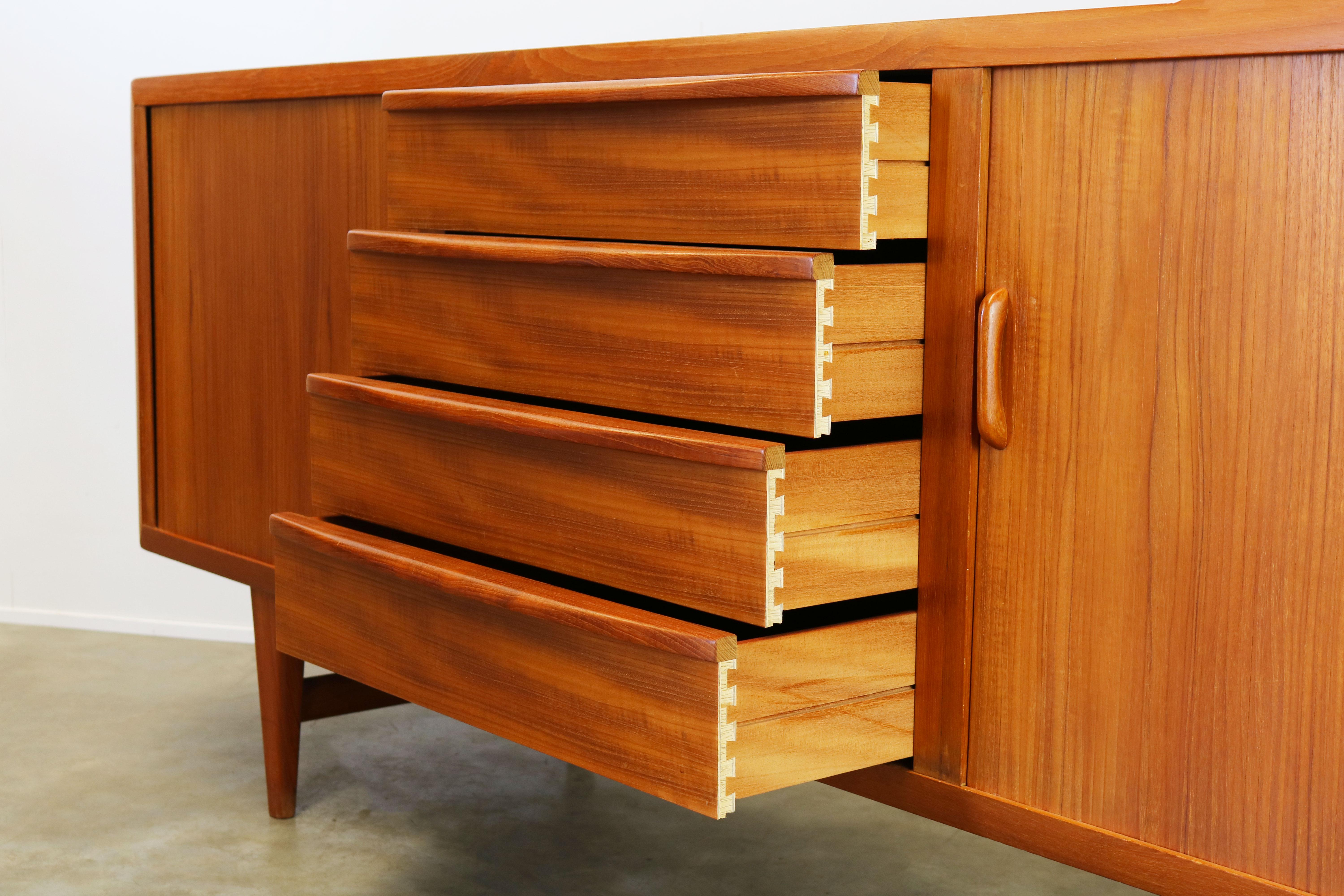 Rare Danish Sideboard / Credenza by Ib Kofod Larsen for Faarup Teak 1950s Brown In Good Condition In Ijzendijke, NL