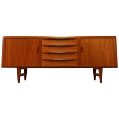 Rare Danish Sideboard / Credenza by Ib Kofod Larsen for Faarup Teak 1950s Brown