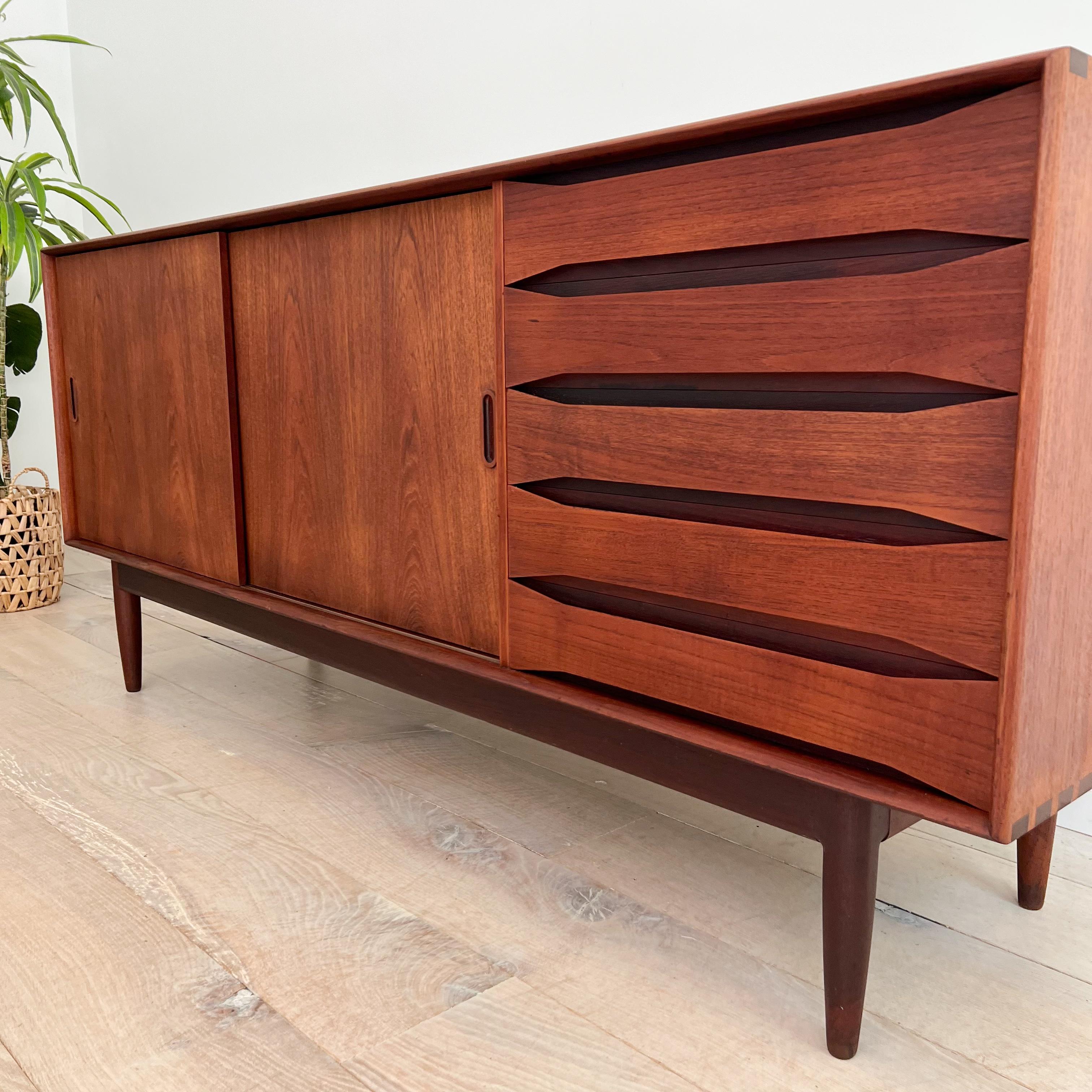 Rare Danish Solid Teak Credenza/Sideboard by Johannes Aasbjerg 12