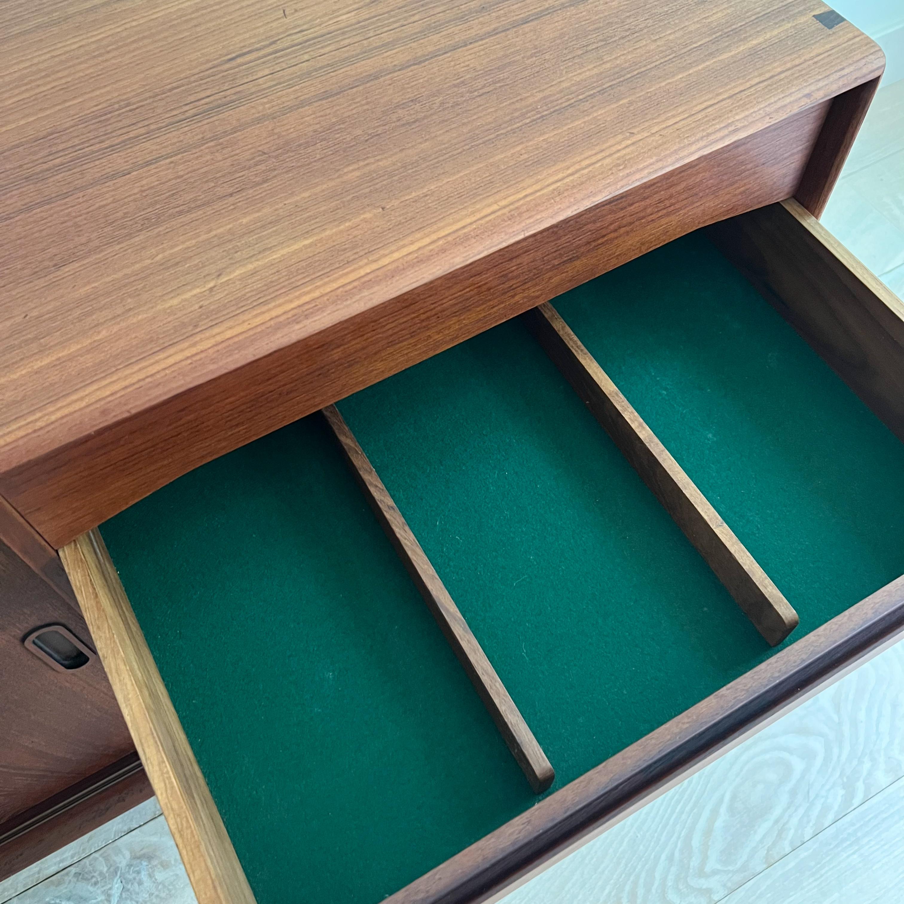 Mid-20th Century Rare Danish Solid Teak Credenza/Sideboard by Johannes Aasbjerg