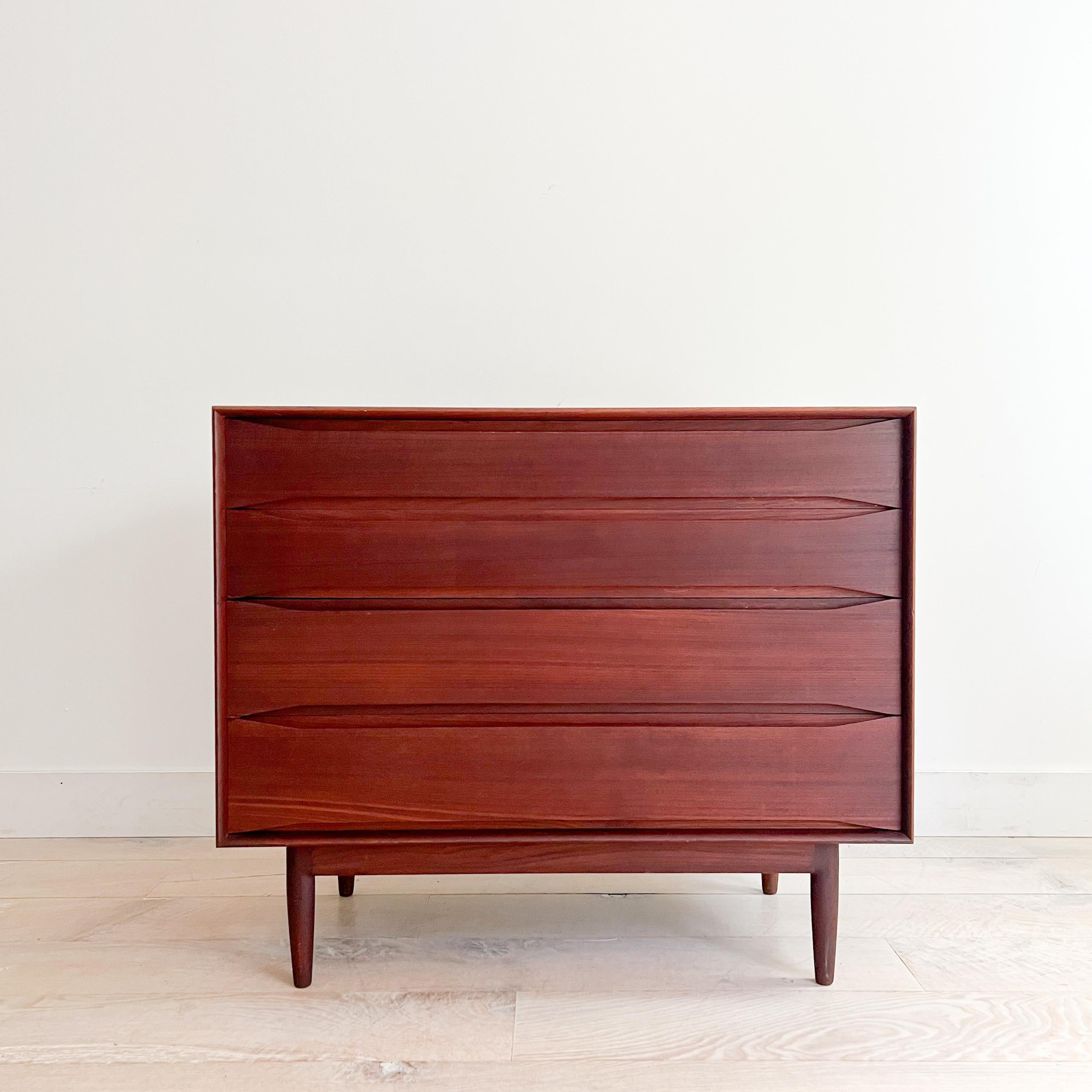 Mid-Century Modern Rare Danish Solid Teak Dresser by Johannes Aasbjerg (B)