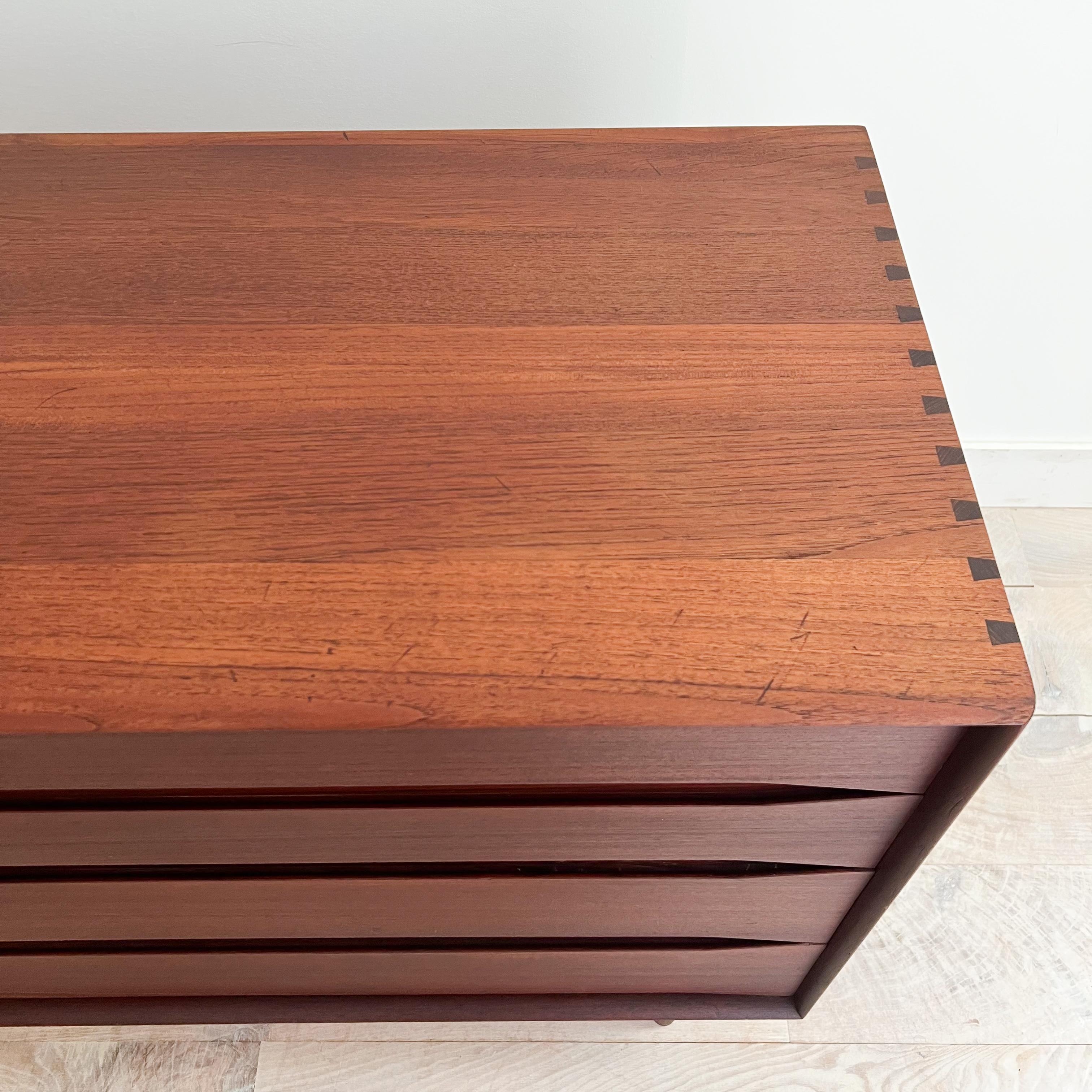 Mid-20th Century Rare Danish Solid Teak Dresser by Johannes Aasbjerg (B)