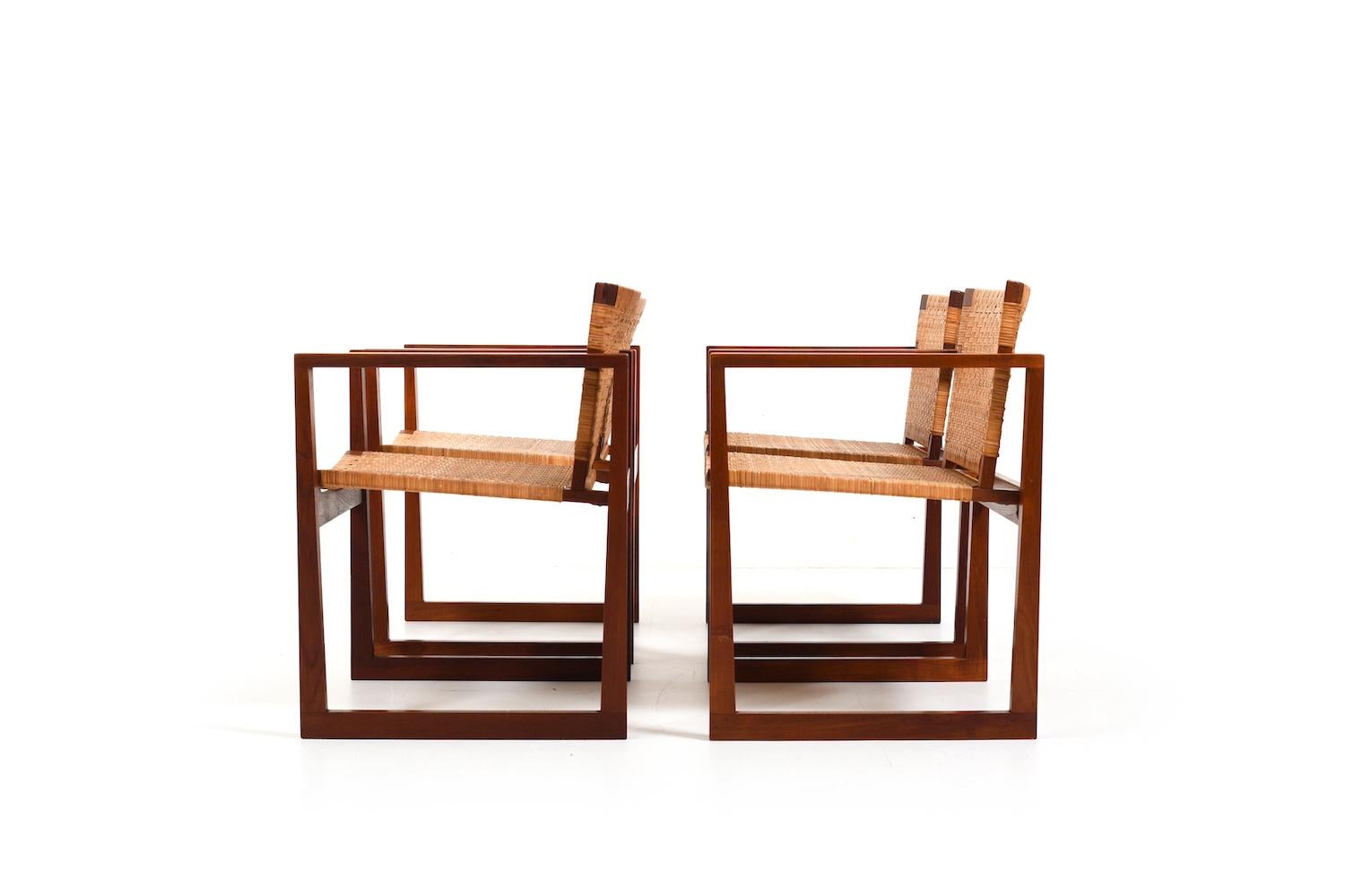 Rare Danish Teak and Cane Dining Set 1960s For Sale 10