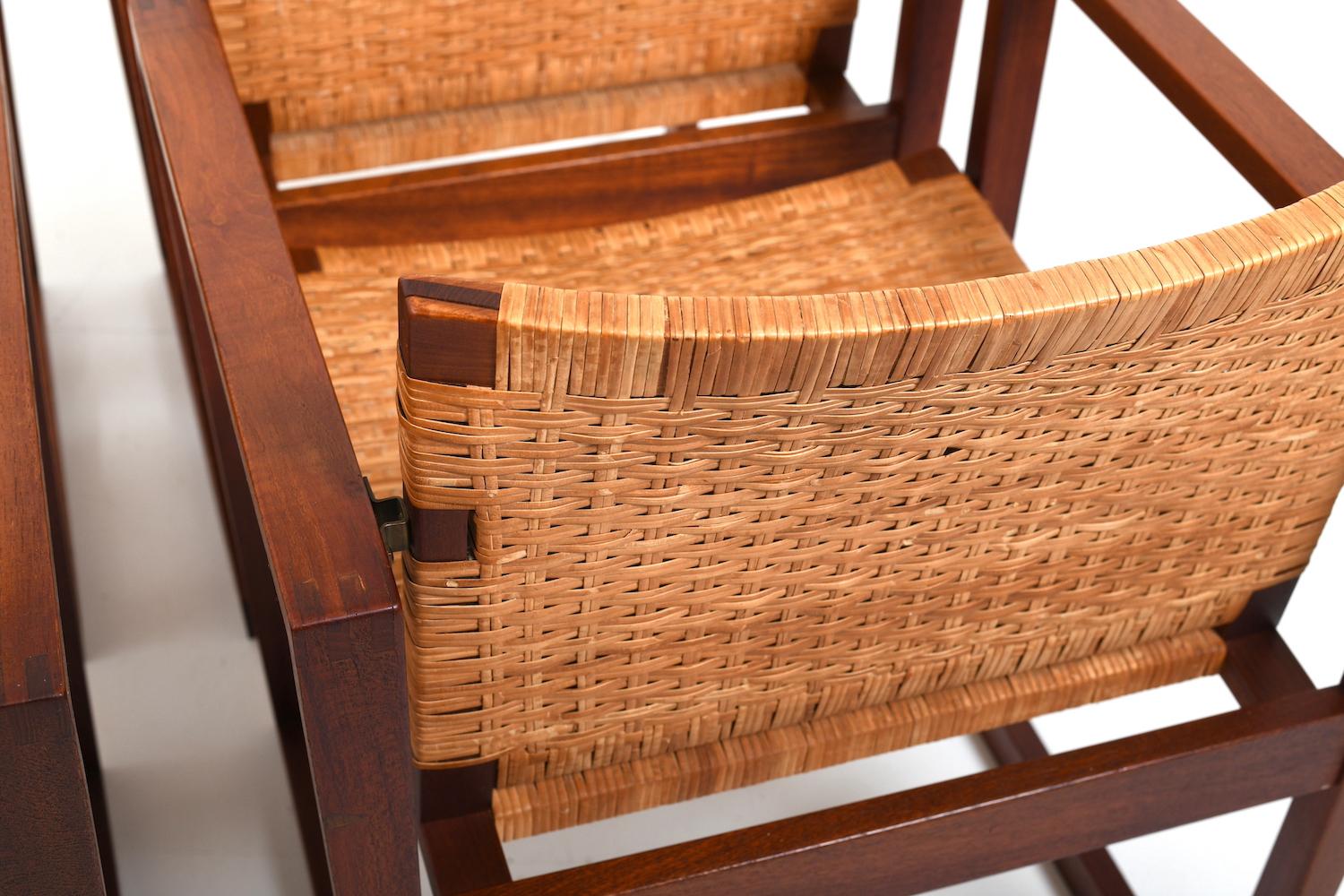 Rare Danish Teak and Cane Dining Set 1960s For Sale 12