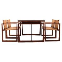 Rare Danish Teak and Cane Dining Set 1960s