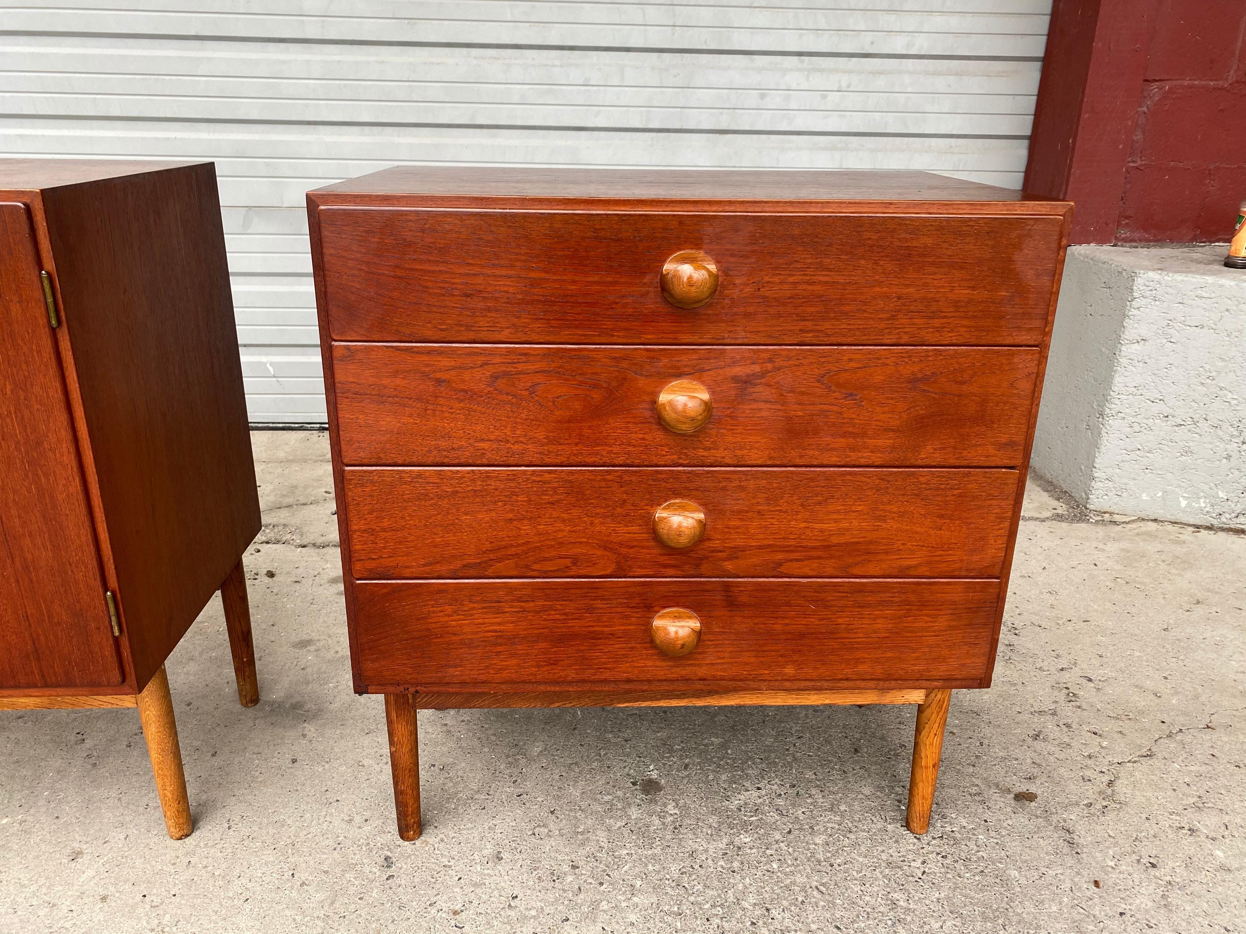 Scandinavian Modern Rare Danish Teak Chest and Cabinet by Vilhelm Wohlert, Naestved Furniture, 1958