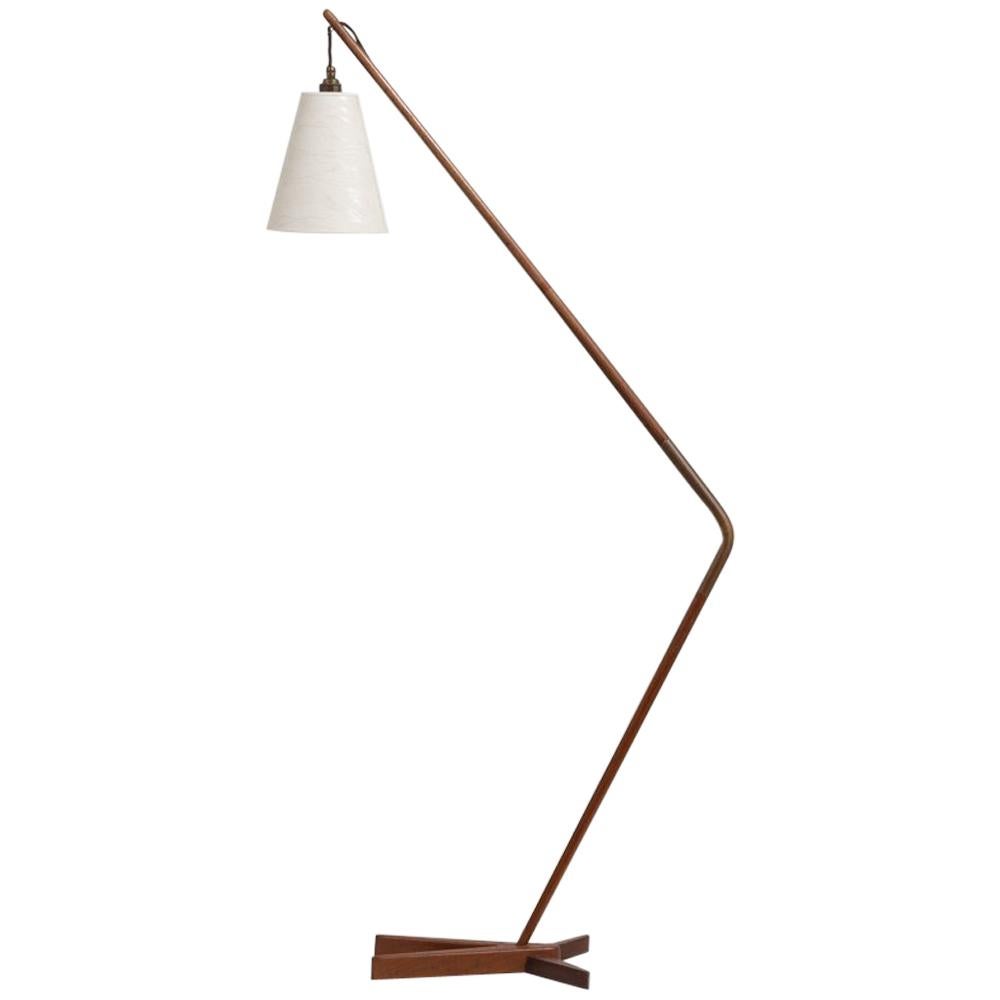 Rare Danish Teak Floor Lamp Designed for Fog and Mørup, circa 1955-1965 For Sale