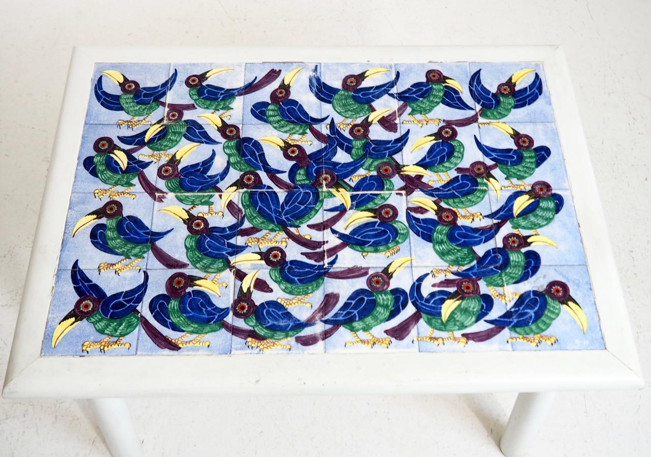 Rare Danish Tile-Top Table, Signed 