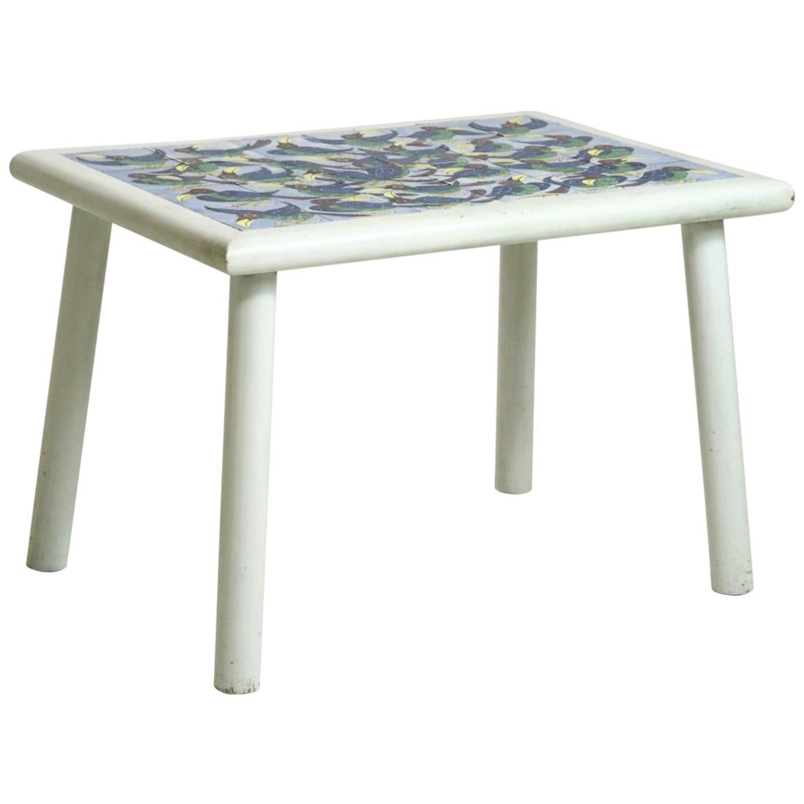 Rare Danish Tile-Top Table, Signed "AT '57", Philip Arctander Style For Sale