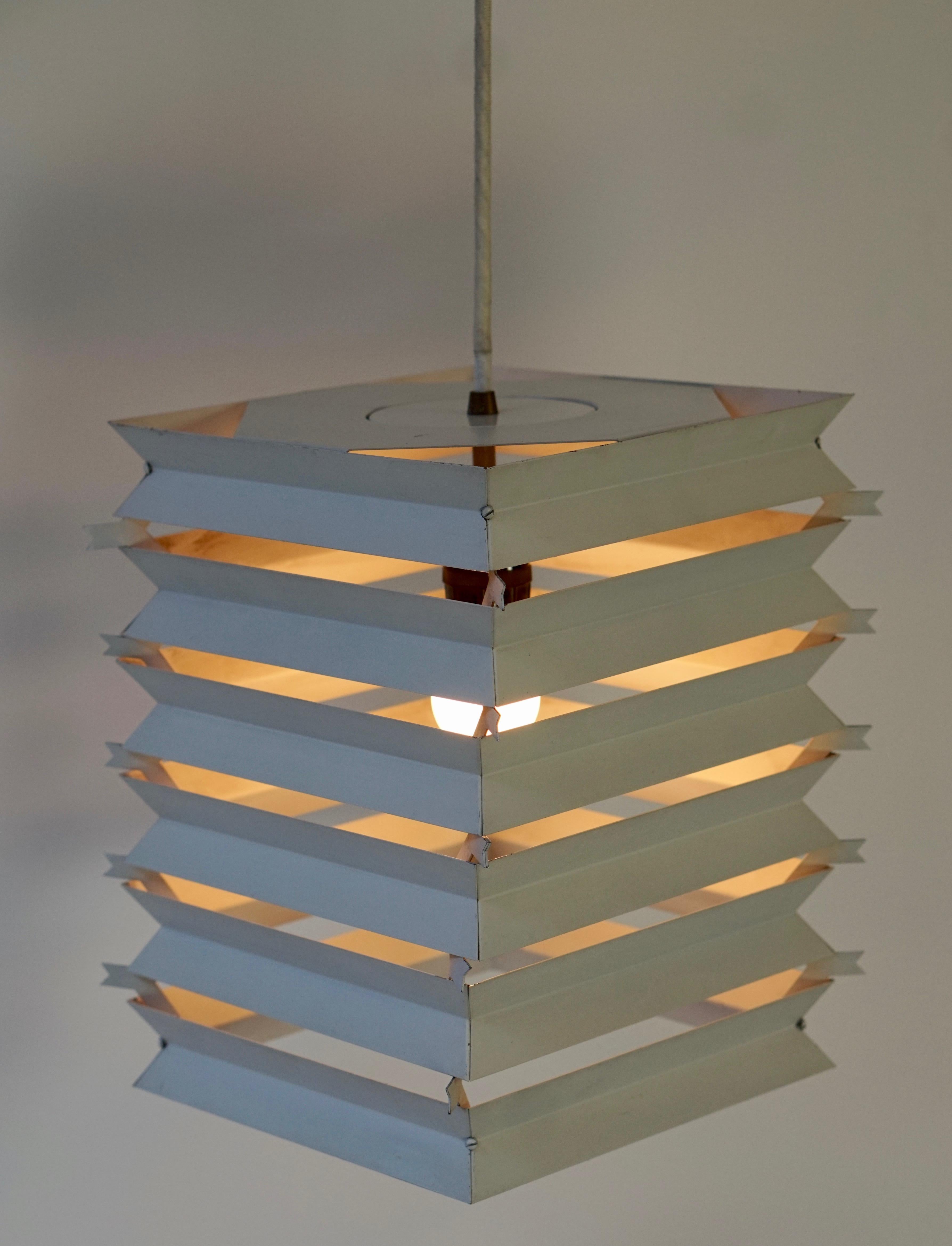 Rare Danish White Metal Ceiling Pendant, Mid-1960s In Good Condition For Sale In Antwerp, BE