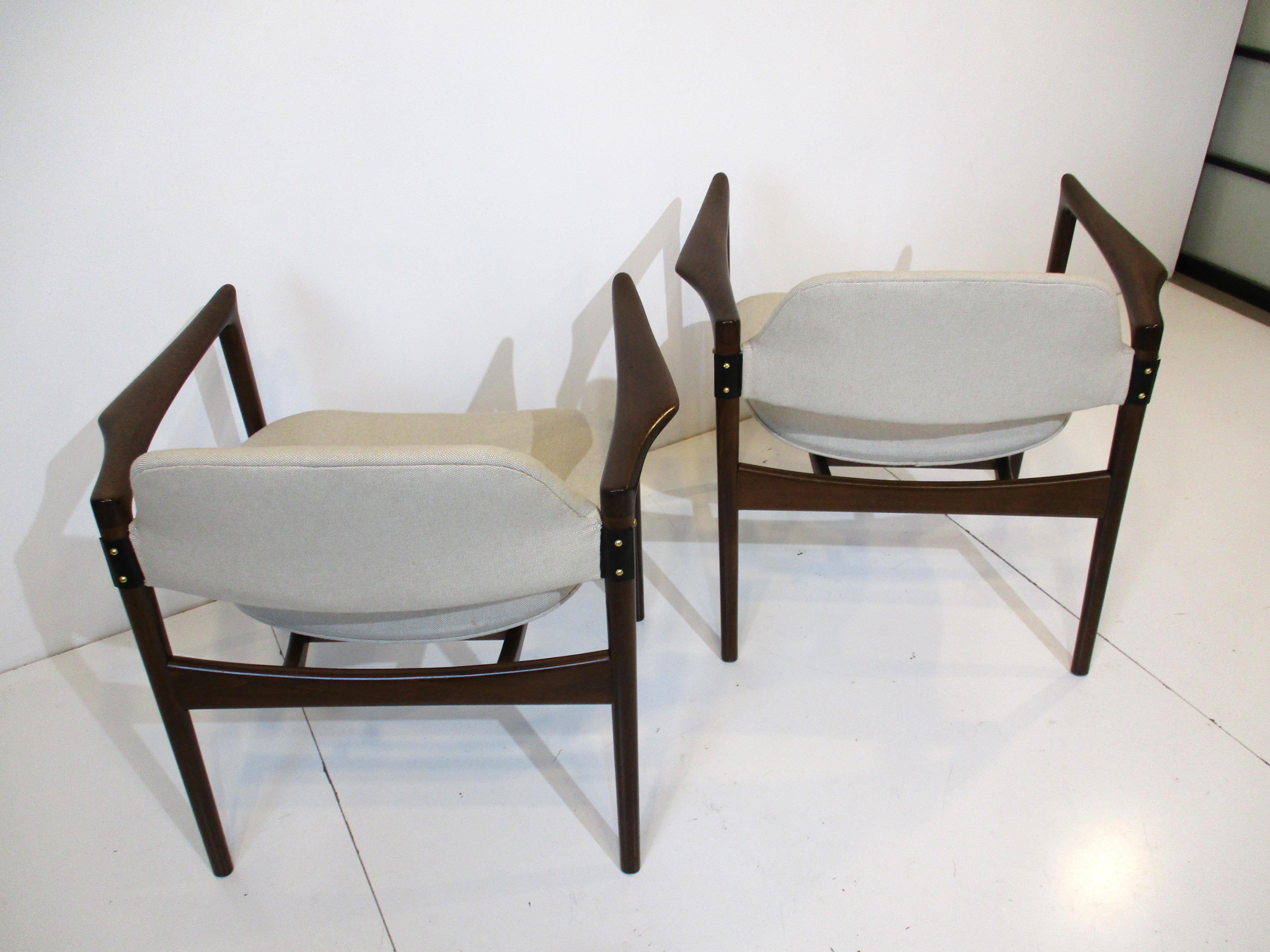Rare Danish Writing Armchairs by IB Kofod Larsen for Selig For Sale 12