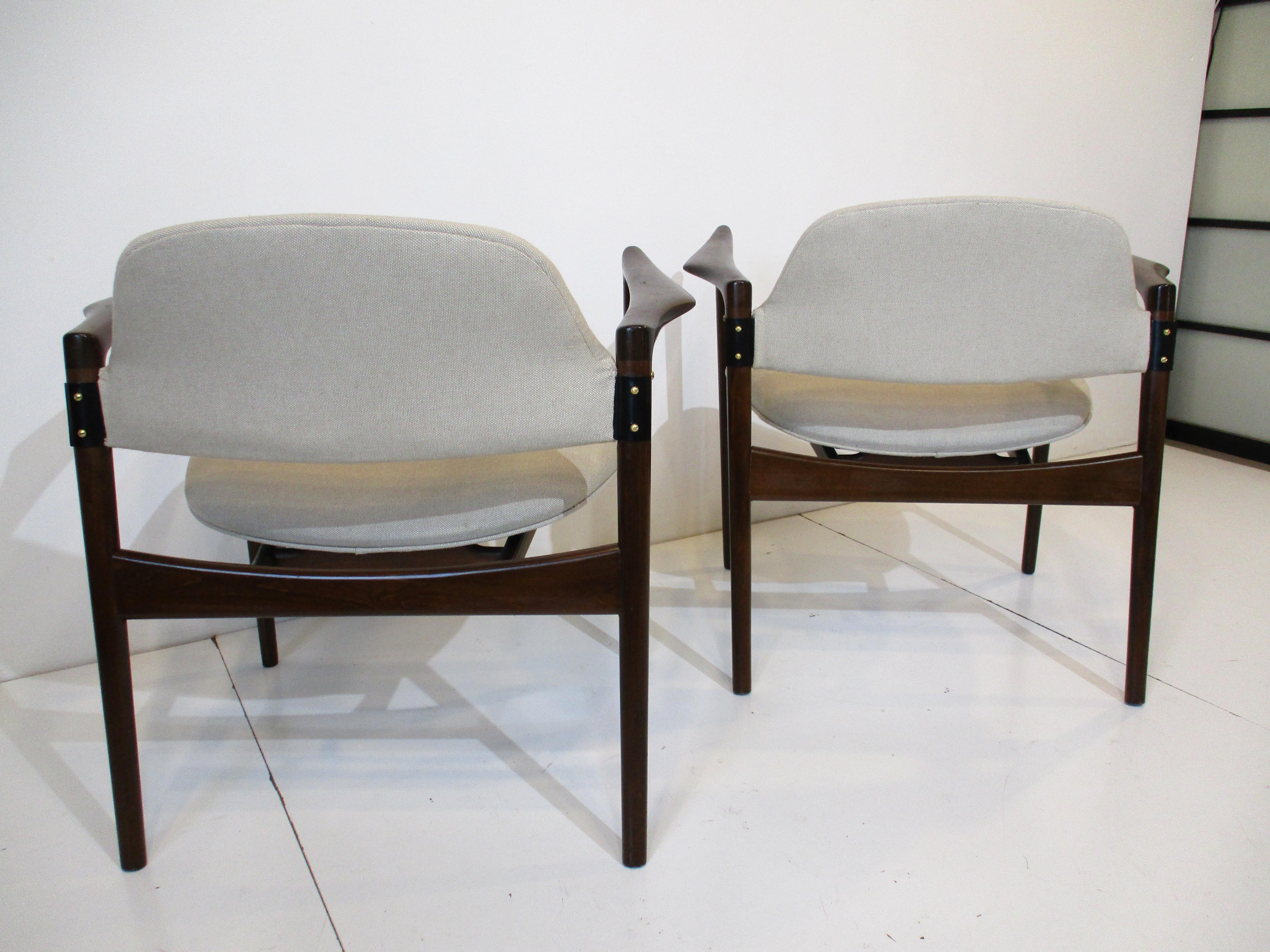 Rare Danish Writing Armchairs by IB Kofod Larsen for Selig For Sale 13