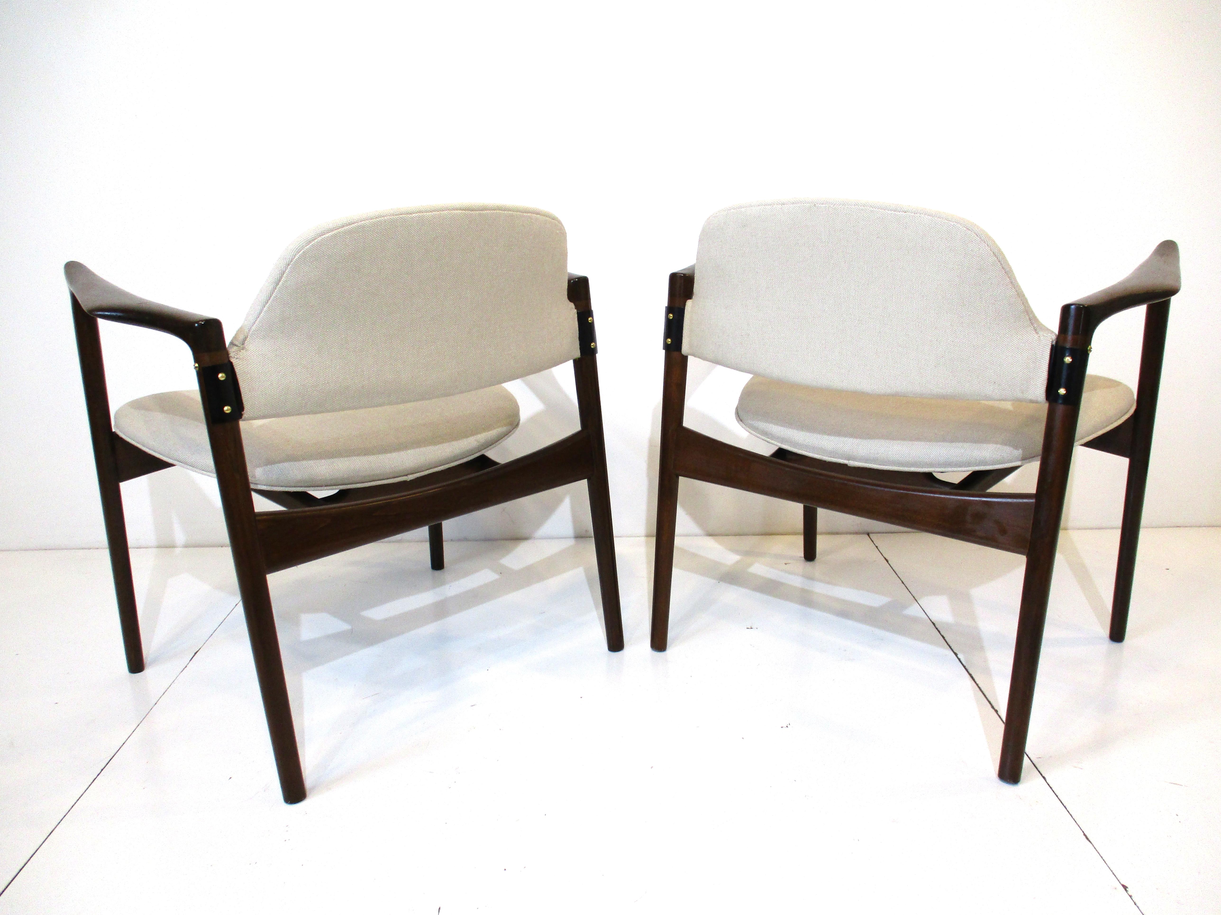Mid-Century Modern Rare Danish Writing Armchairs by IB Kofod Larsen for Selig For Sale