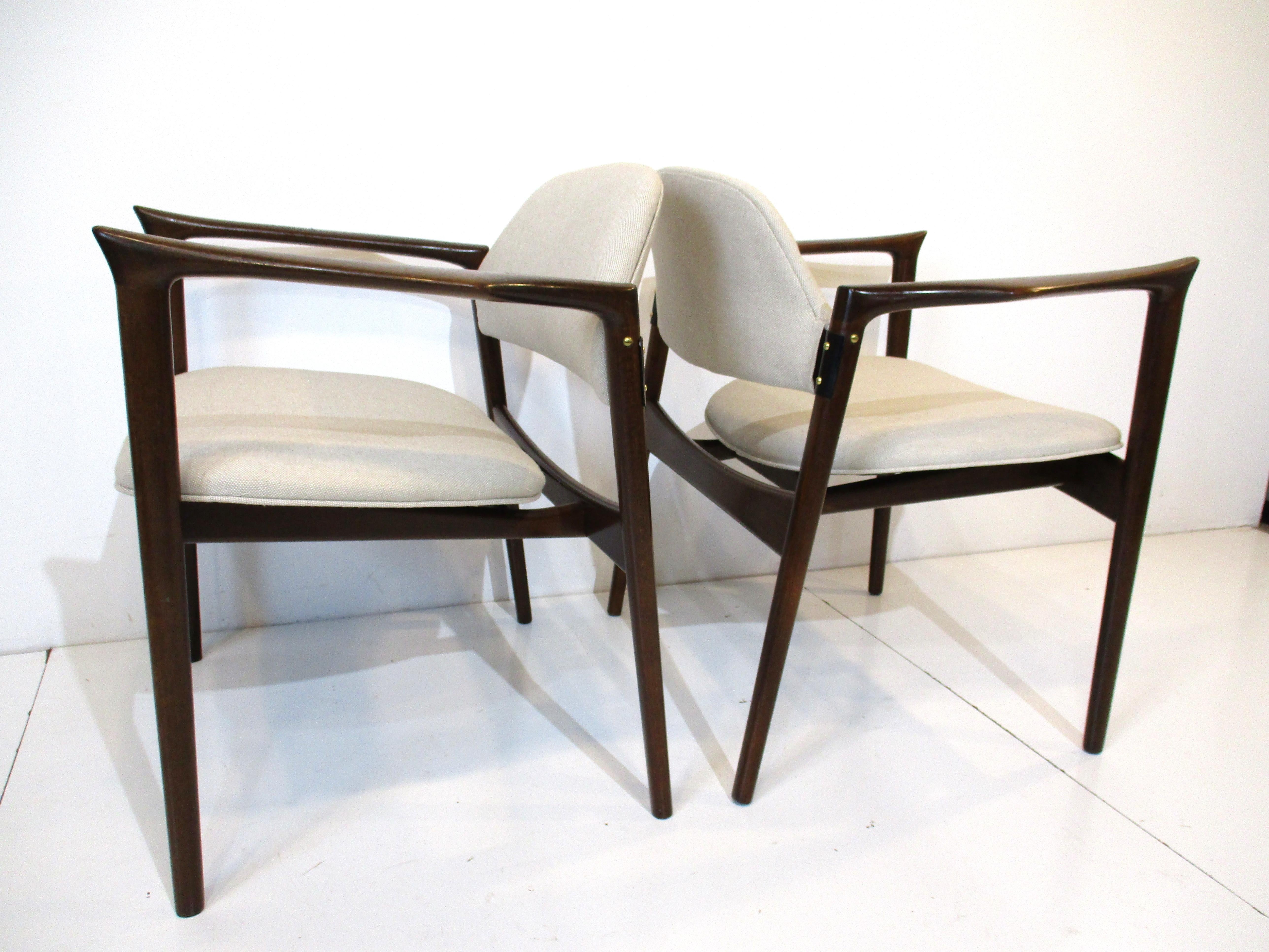 Rare Danish Writing Armchairs by IB Kofod Larsen for Selig In Good Condition For Sale In Cincinnati, OH