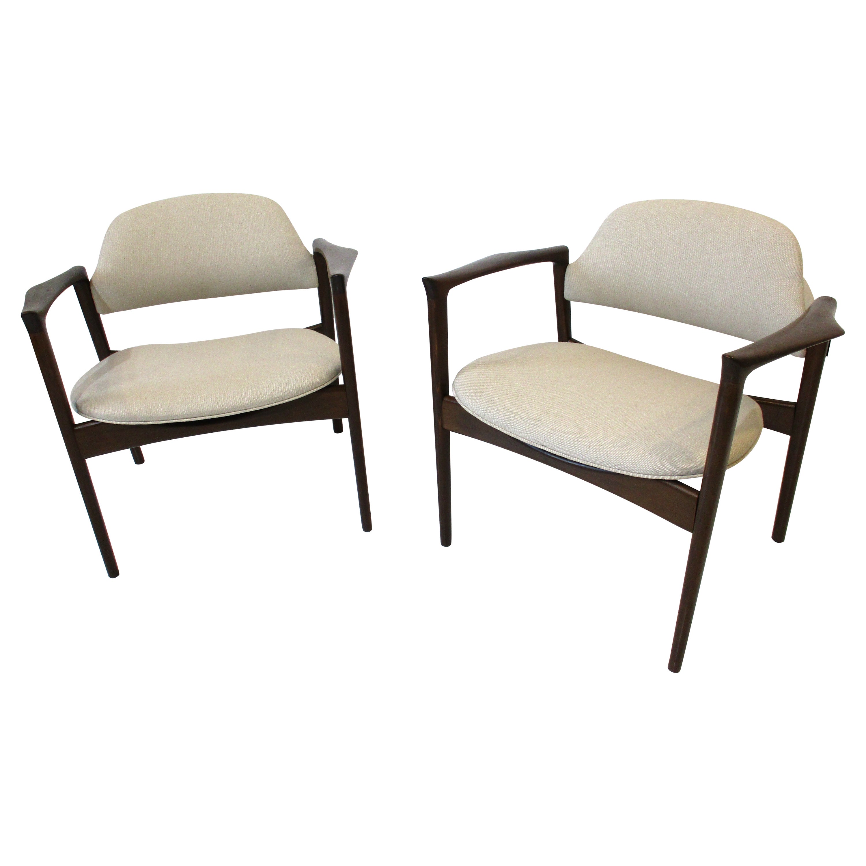 Rare Danish Writing Armchairs by IB Kofod Larsen for Selig