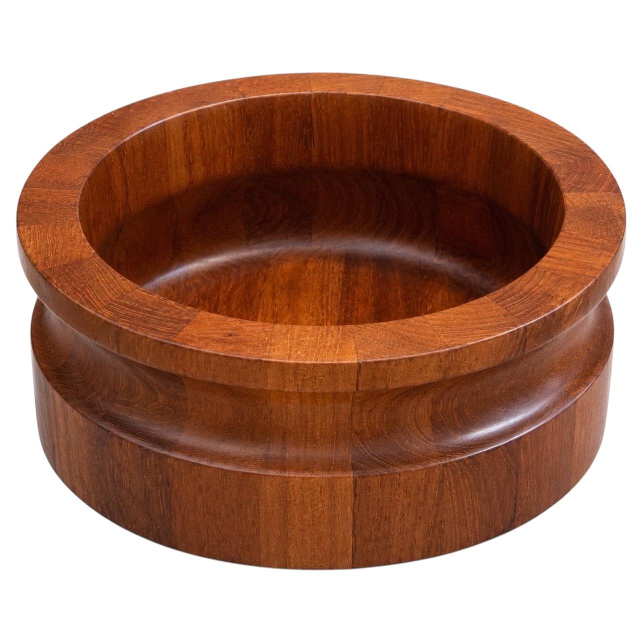 Rare Dansk International Designs Ltd. Danish Modern Staved Teak Centerpiece Bowl For Sale