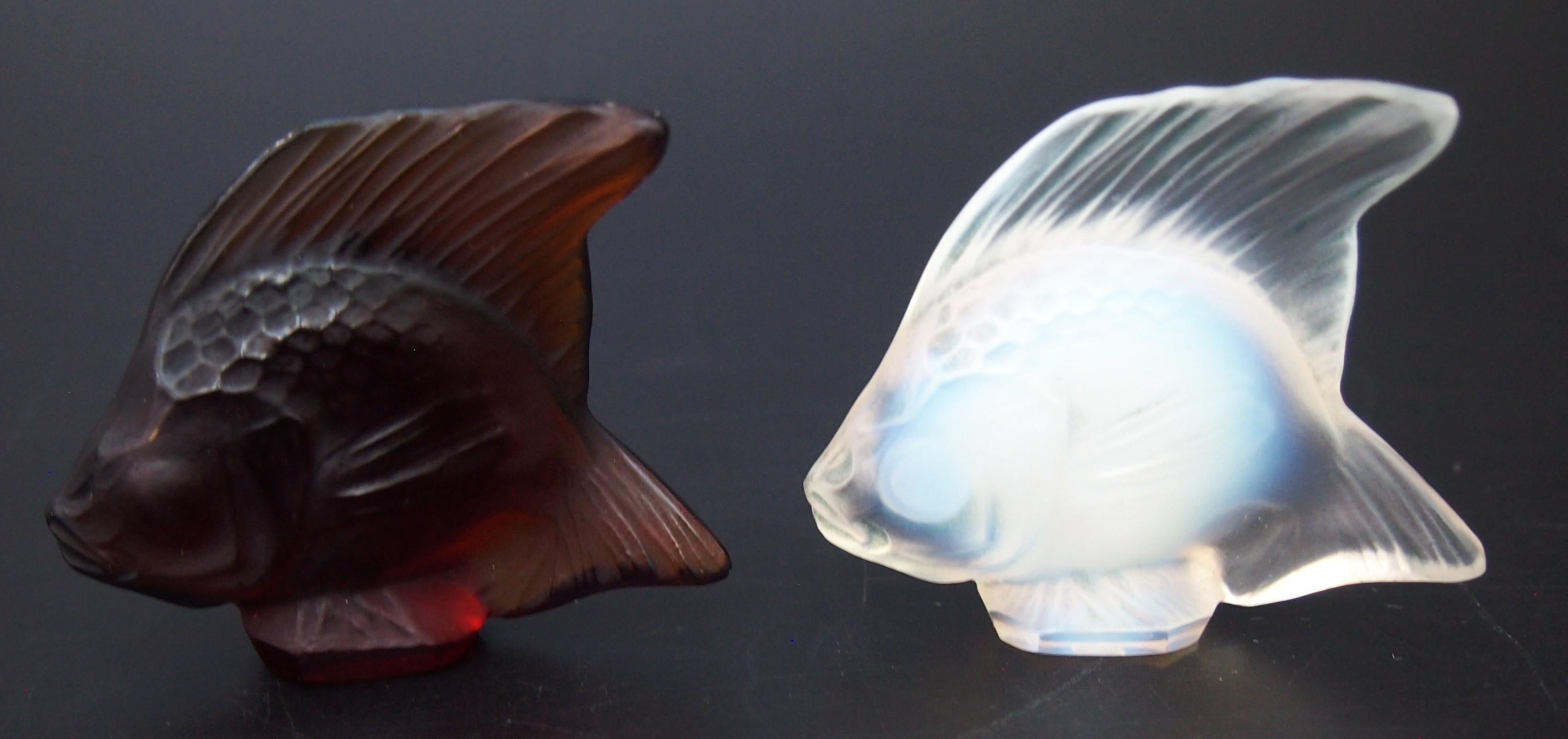 Rare Dark Amber Rene Lalique Poisson Cachet Original from 1920s 2