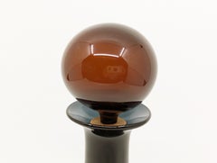 Rare dark blue-grey & burgundy glass 1960s bottle by Kaj Franck for nuutajärvi