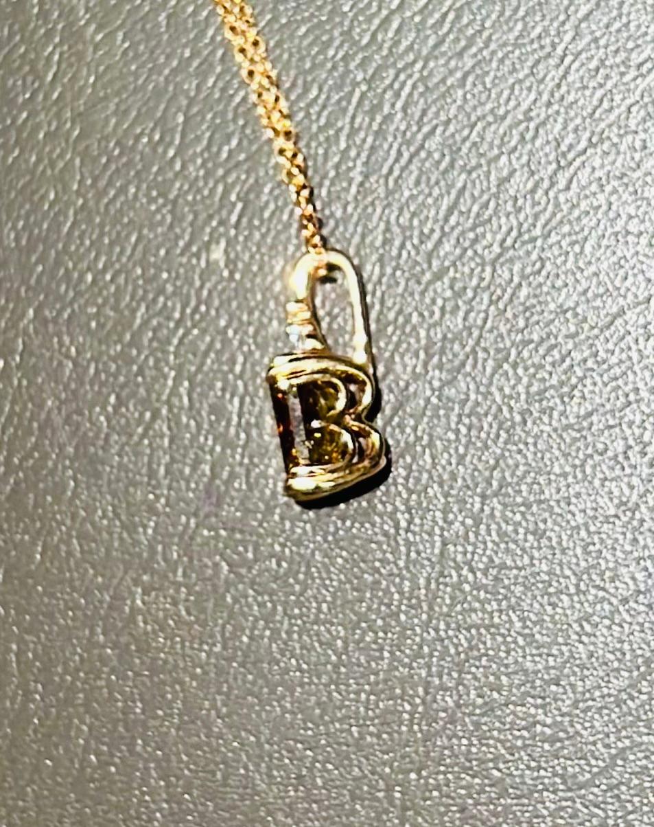 Seltene dunkle olivfarbene 1,66 Karat Diamant BB Babe Anhänger mit Rosenrosa Halskette für Damen oder Herren