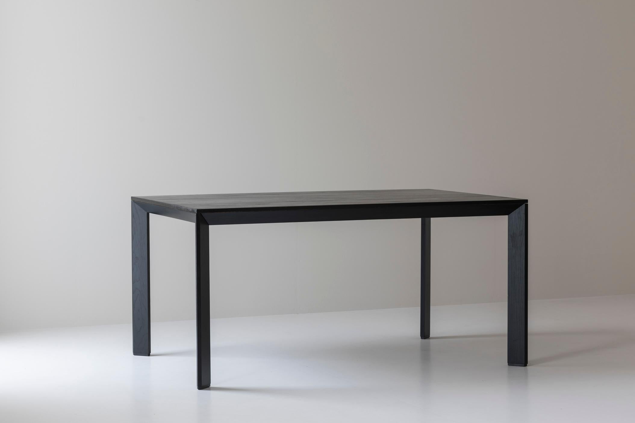 Rare dark stained oak dining table by Karl Andersson & Søn from Sweden, 1980s. In Good Condition For Sale In Antwerp, BE