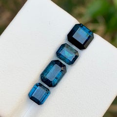 Rare Darkish Inky Blue Natural Tourmaline Gemstones Lot, 4.85 Ct for Jewelry