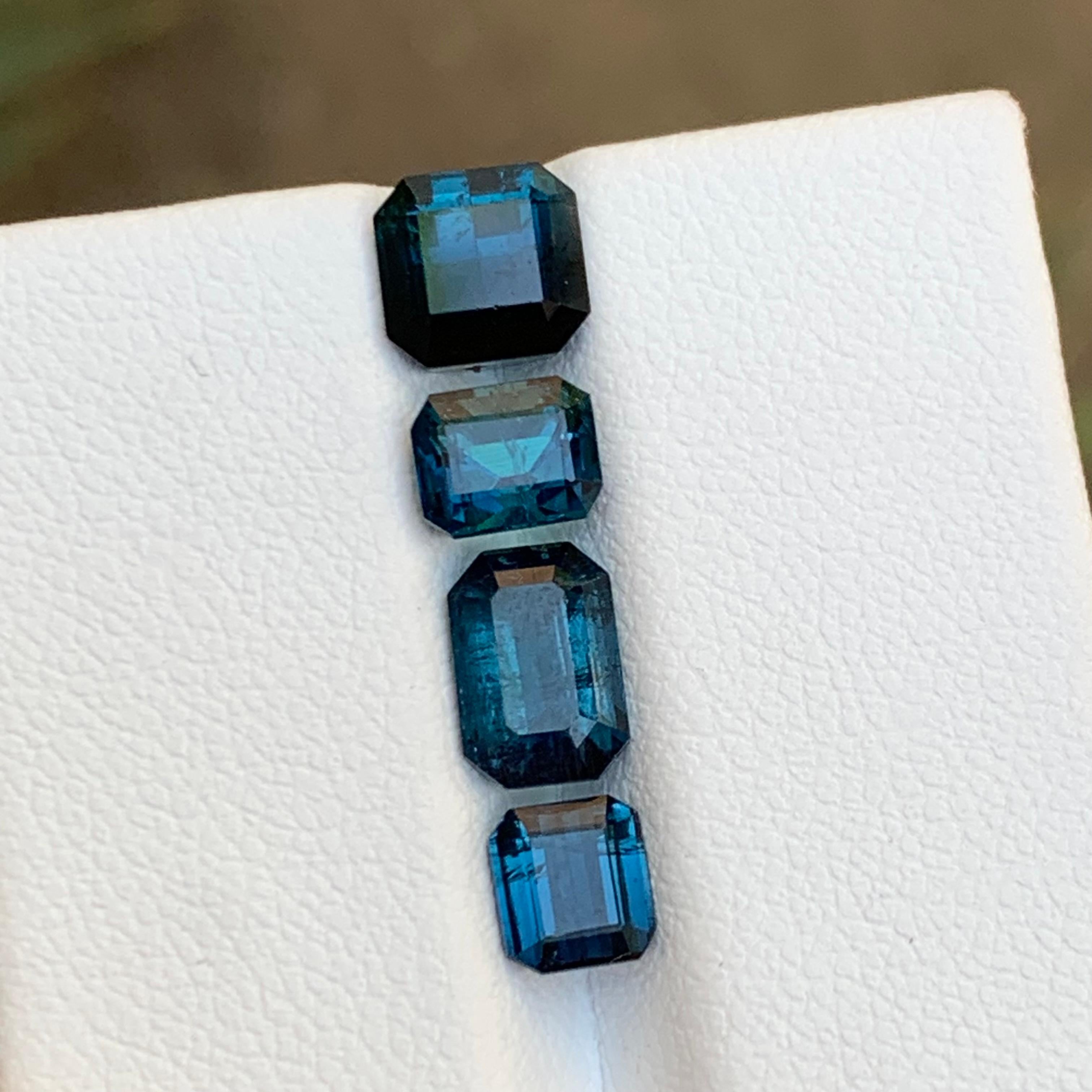Rare Darkish Inky Blue Natural Tourmaline Gemstones Lot, 4.85 Ct for Jewelry For Sale 2