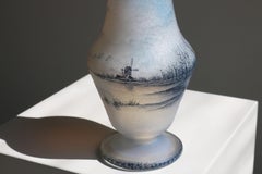 Rare Daum Nancy “Dutch Scene” vase 1896 France Opalescent Enameled Acid etched