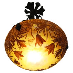 Rare lustre / suspension « Fleur de lys » de Daum Nancy, 1910, Art Nouveau