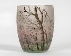 Rare Daum Nancy Miniature Cameo Glass Beaker Rain Landscape circa 1900