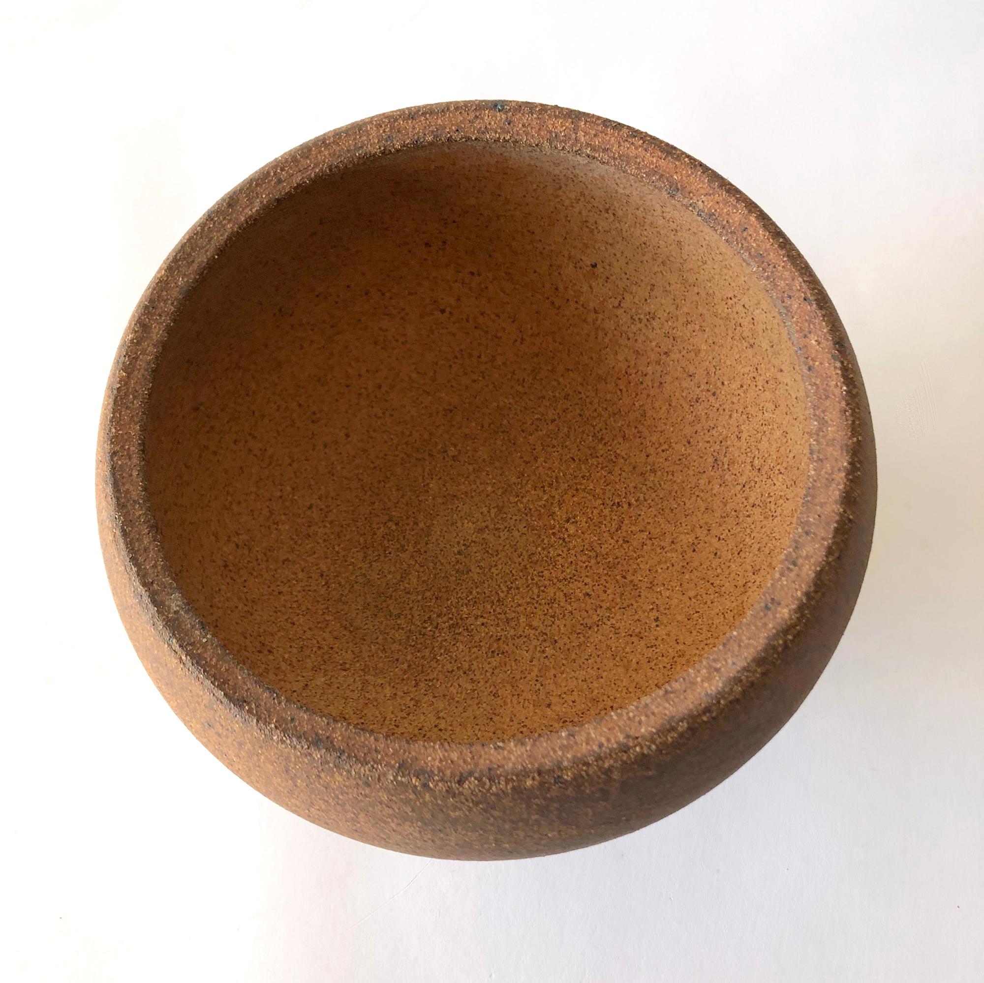 Rare David Cressey Architectural Pottery Stoneware Walnut Pro Artisan Planter In Good Condition In Palm Springs, CA